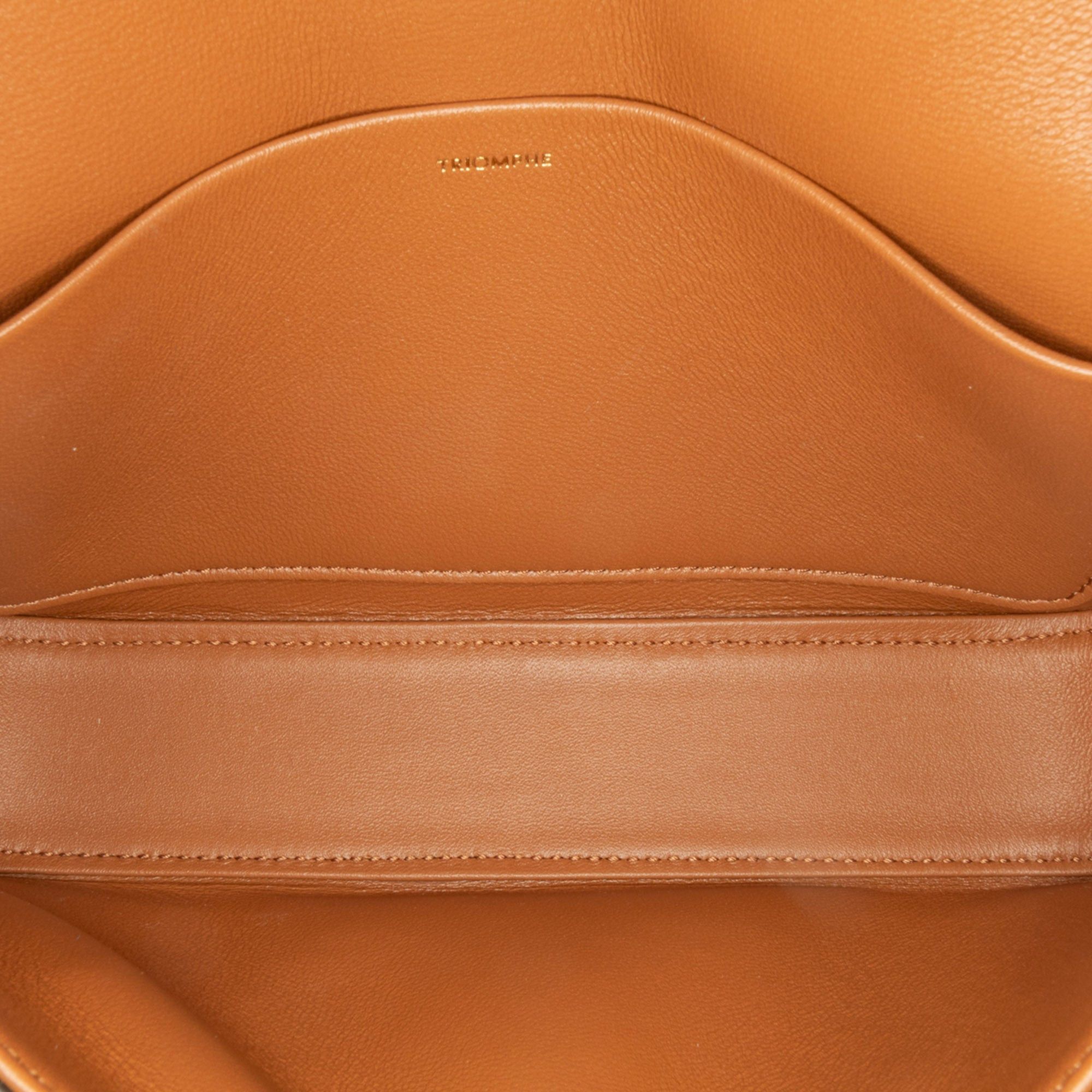 Celine Celine Triomphe Leather Claude Shoulder Bag Brown Size ONE SIZE - 4 Thumbnail