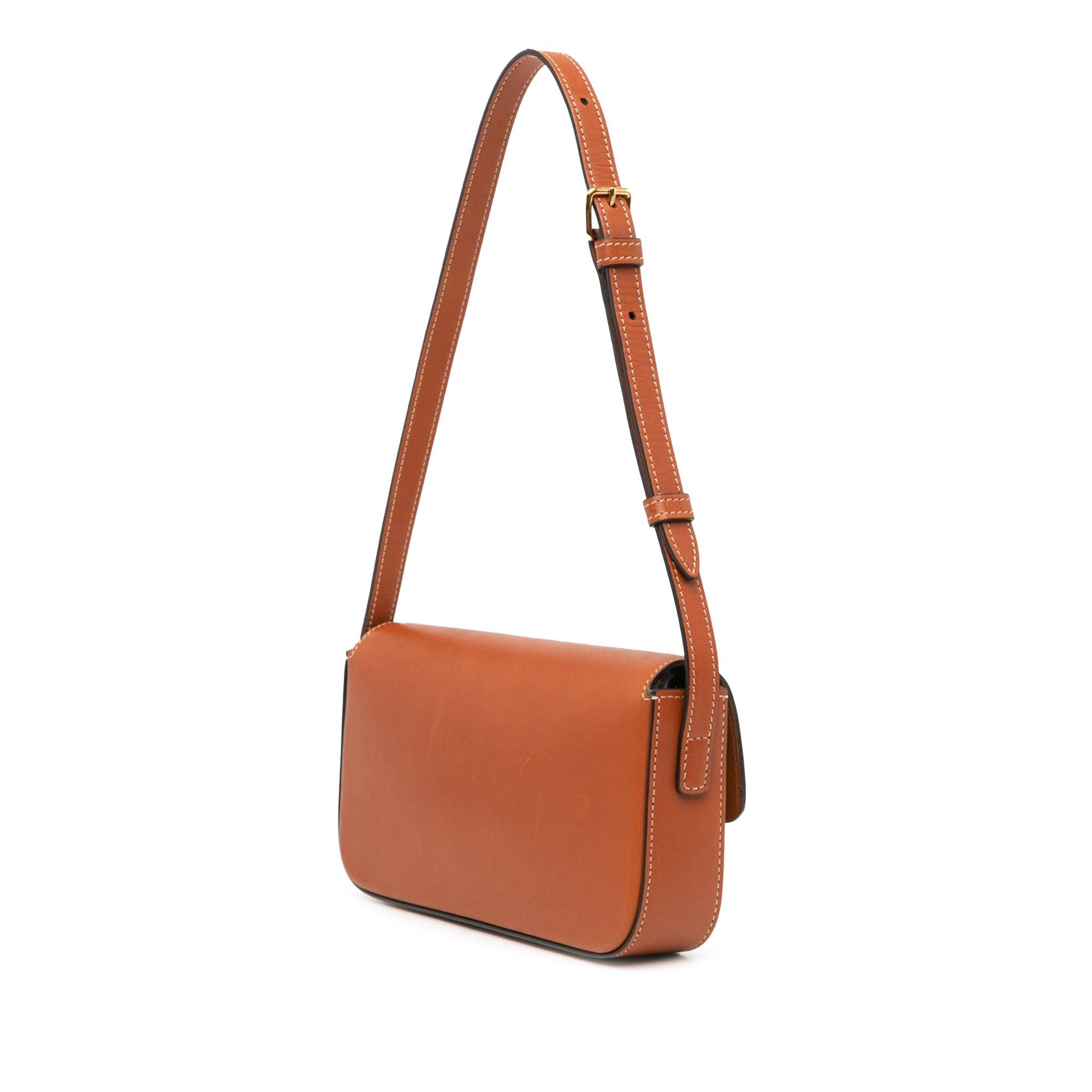 Celine Celine Triomphe Leather Claude Shoulder Bag Brown Size ONE SIZE - 2 Thumbnail