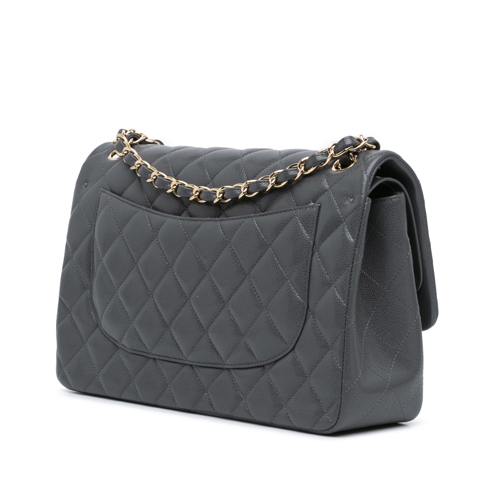 Chanel Chanel Jumbo Classic Caviar Double Flap Gray Size ONE SIZE - 2 Thumbnail