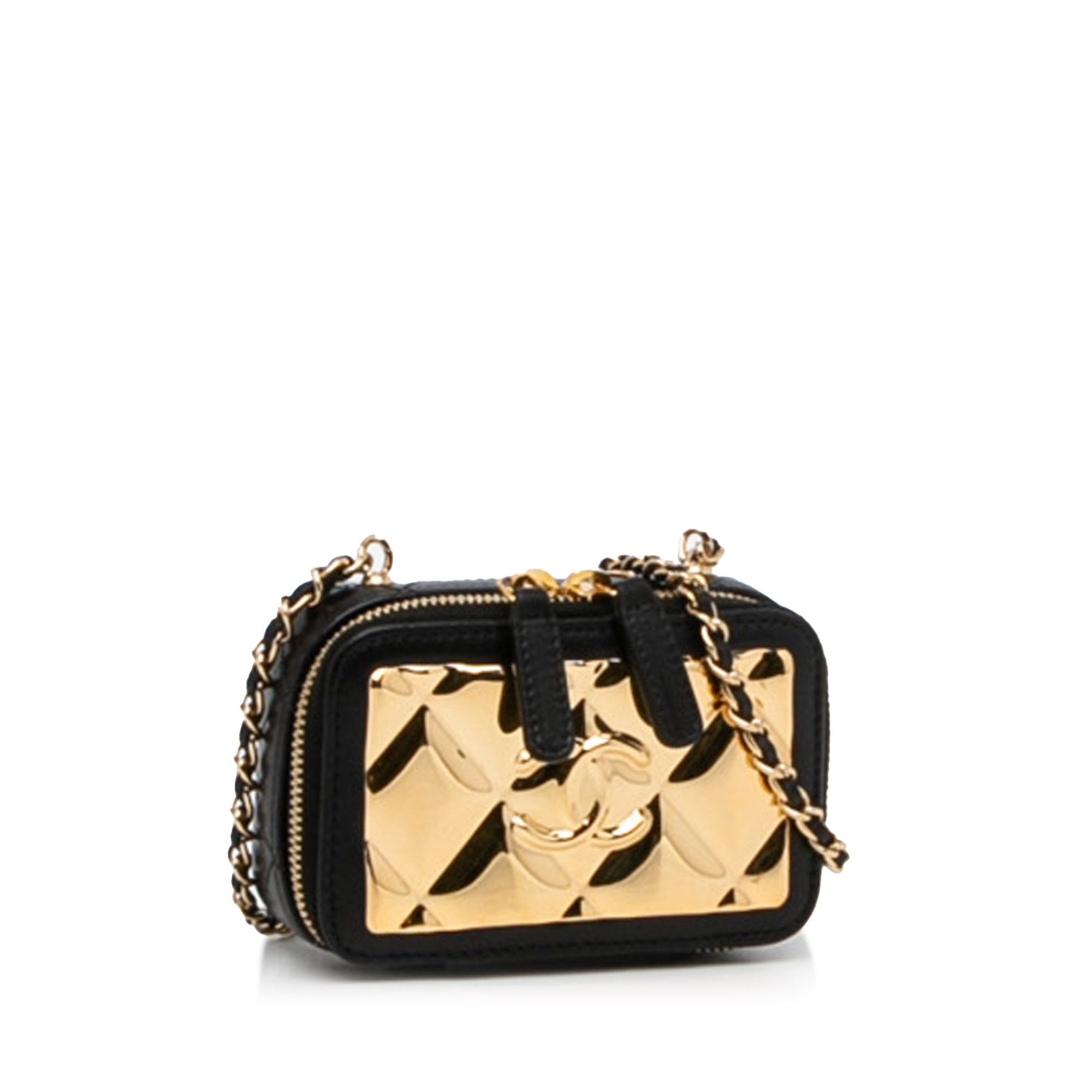Chanel Chanel CC Quilted Golden Plate Vanity Crossbody Gold Size ONE SIZE - 2 Thumbnail