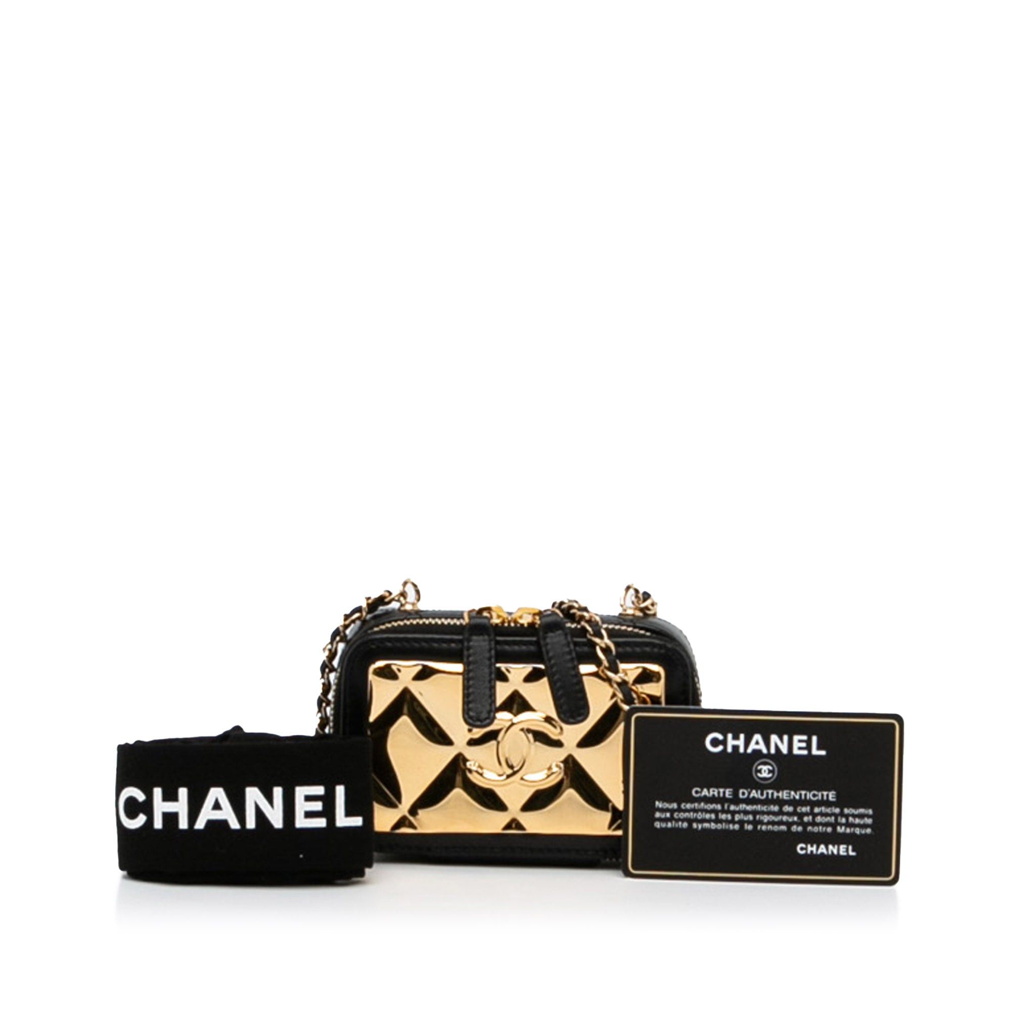 Chanel Chanel CC Quilted Golden Plate Vanity Crossbody Gold Size ONE SIZE - 12 Thumbnail