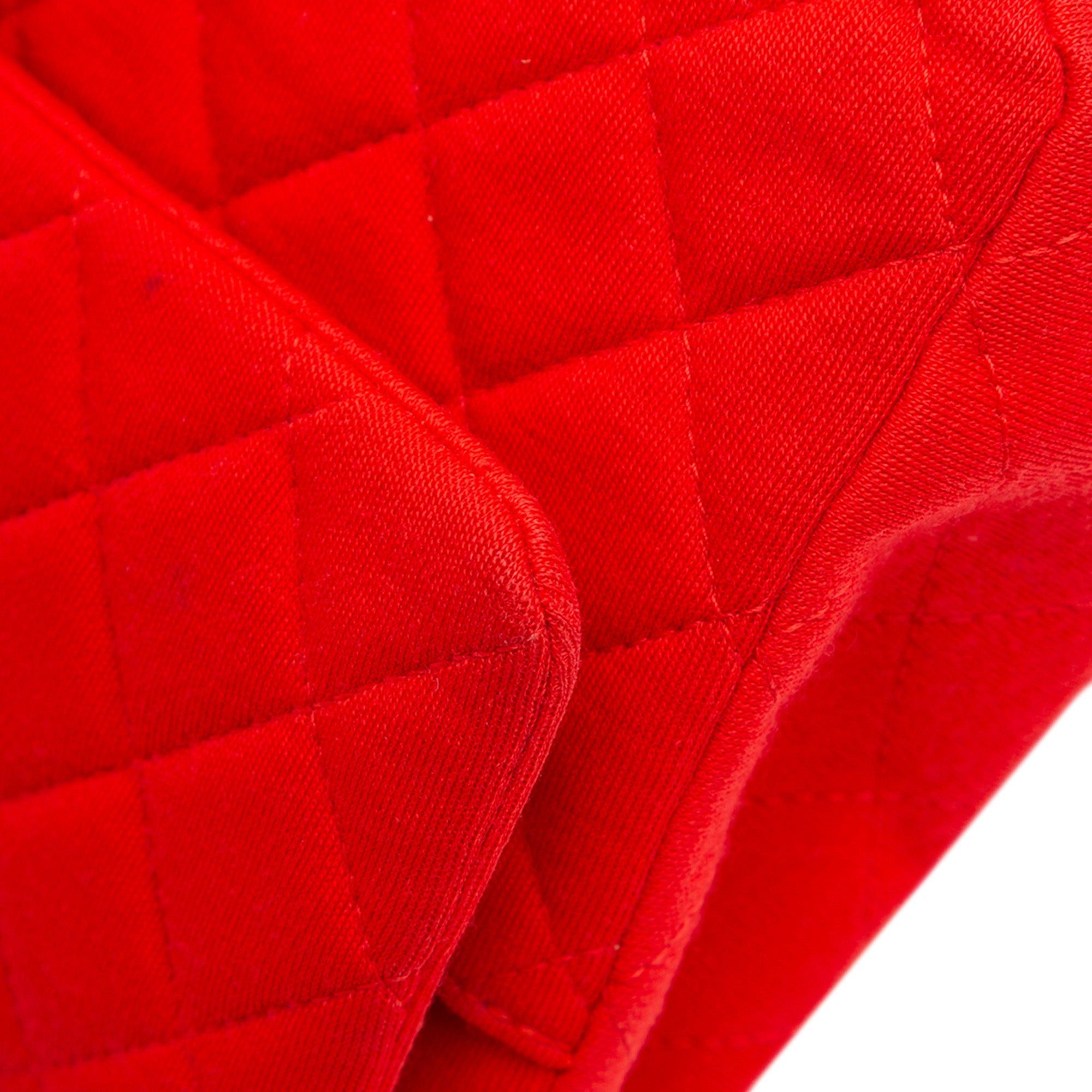 Chanel Chanel Medium Classic Jersey Double Flap Red Size ONE SIZE - 9 Thumbnail