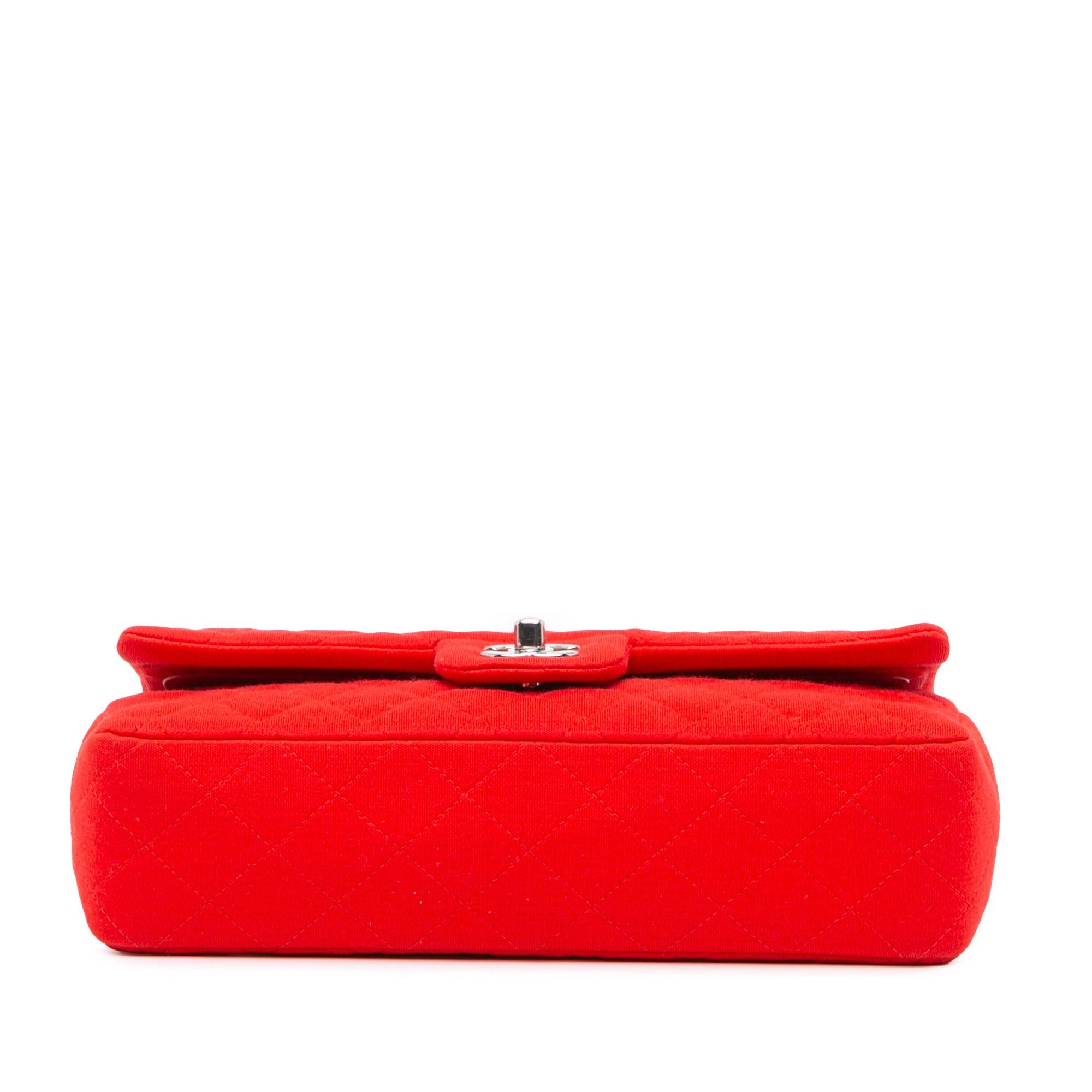 Chanel Chanel Medium Classic Jersey Double Flap Red Size ONE SIZE - 3 Thumbnail