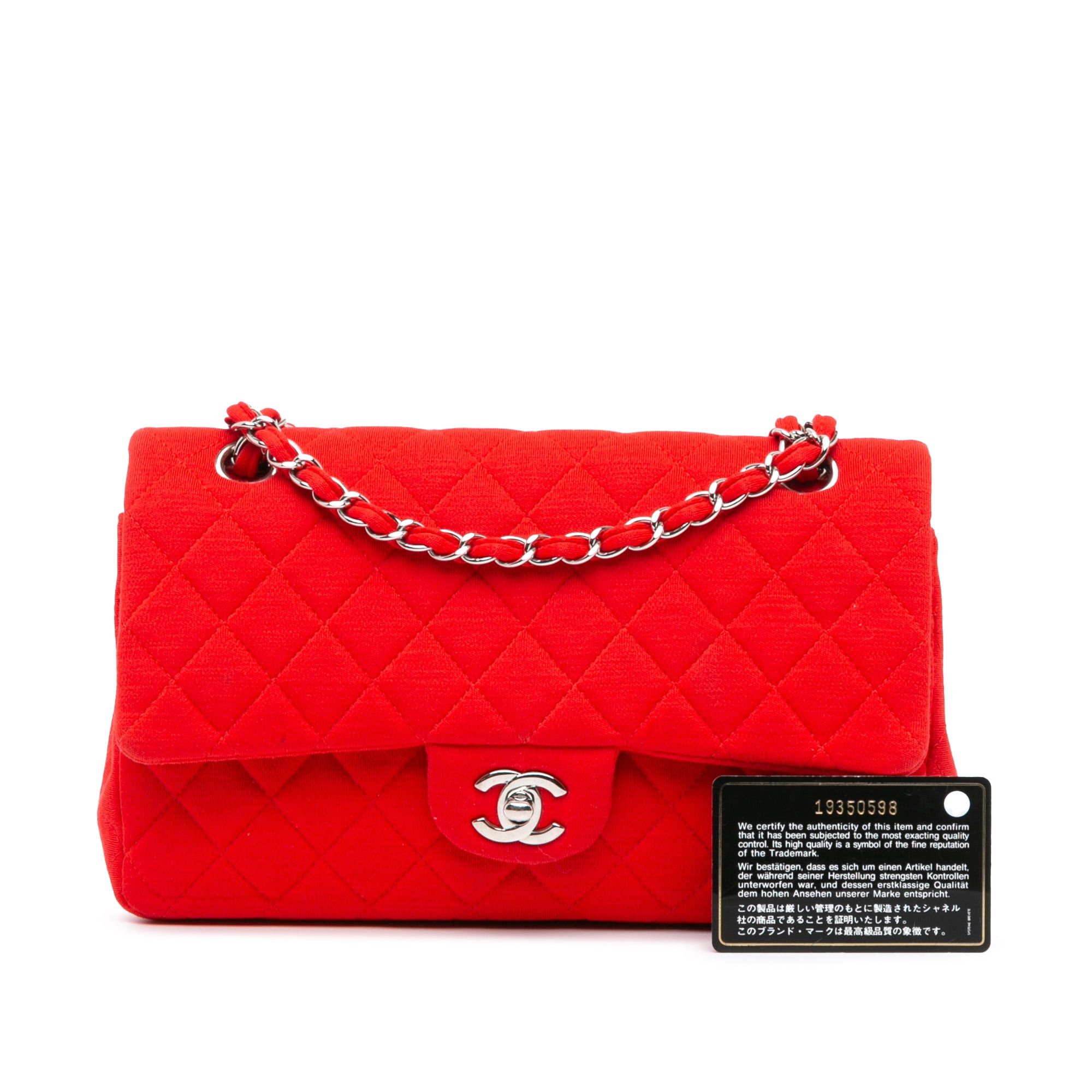 Chanel Chanel Medium Classic Jersey Double Flap Red Size ONE SIZE - 11 Thumbnail