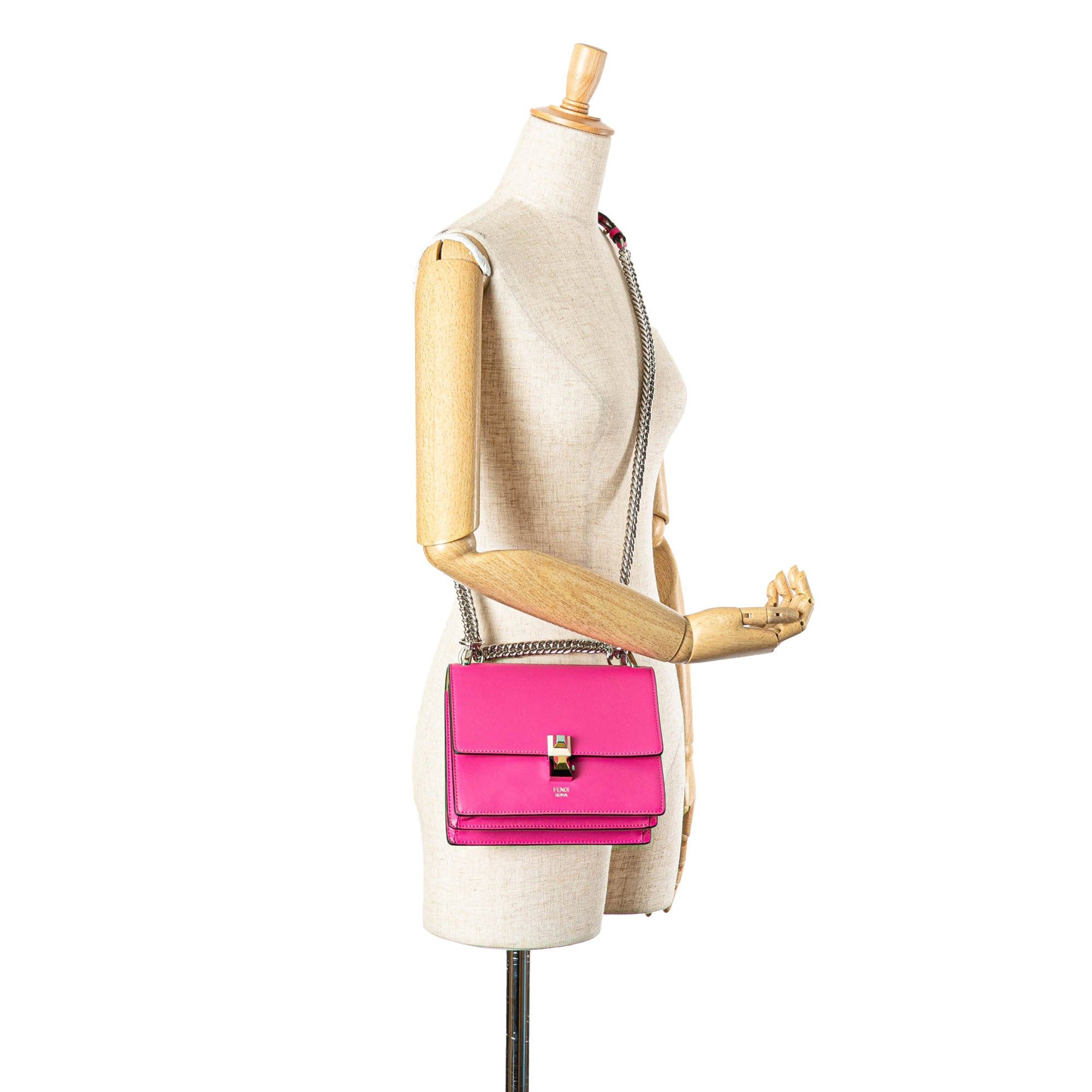Fendi Fendi Small Leather Kan I Crossbody Pink Size ONE SIZE - 13 Thumbnail