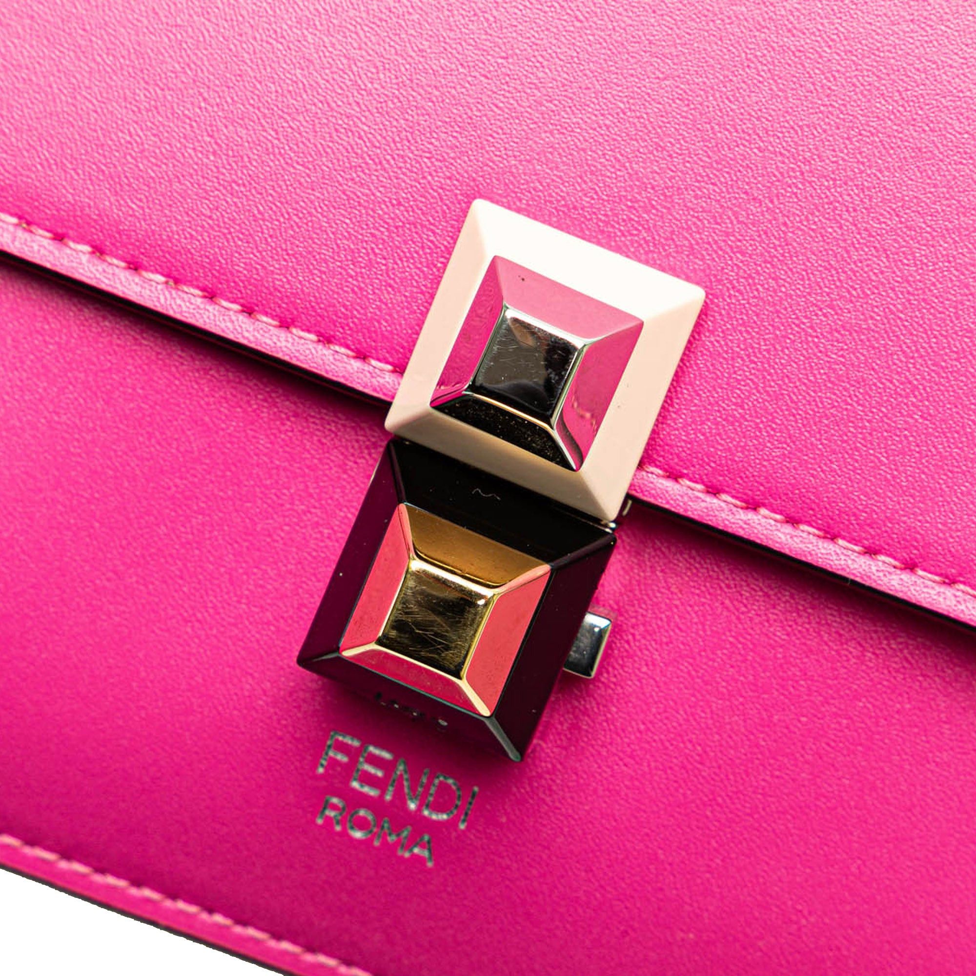 Fendi Fendi Small Leather Kan I Crossbody Pink Size ONE SIZE - 8 Thumbnail