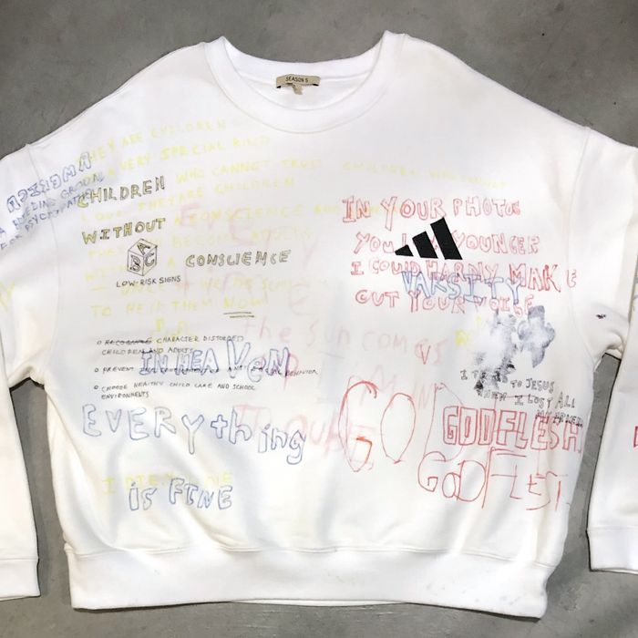 Yeezy hot sale handwriting sweatshirt