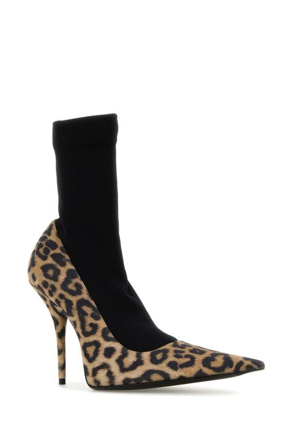 Balenciaga Printed Suede Avenue Sock Pumps Size US 7 / IT 37 - 4 Thumbnail