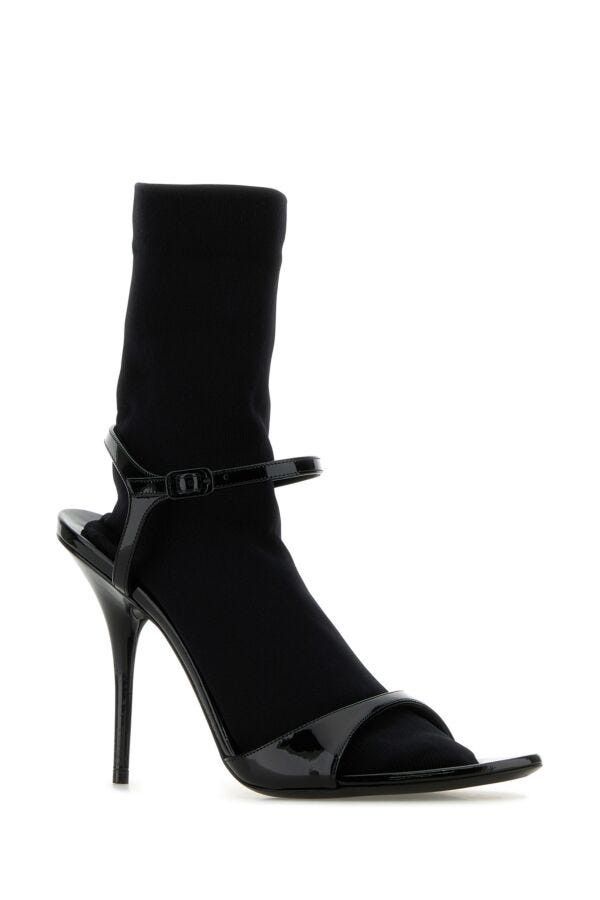 Balenciaga Black Leather Avenue Sock Sandals Size US 8 / IT 38 - 4 Thumbnail