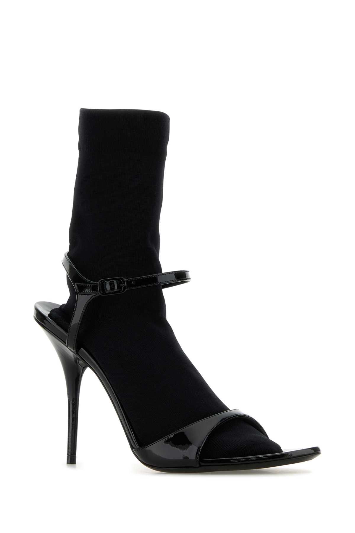Balenciaga Black Leather Avenue Sock Sandals Size US 10 / IT 40 - 2 Thumbnail