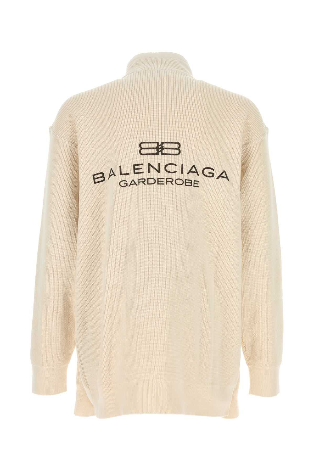 Balenciaga Cream Cotton And Polyester Sweater Size US XS / EU 42 / 0 - 2 Thumbnail