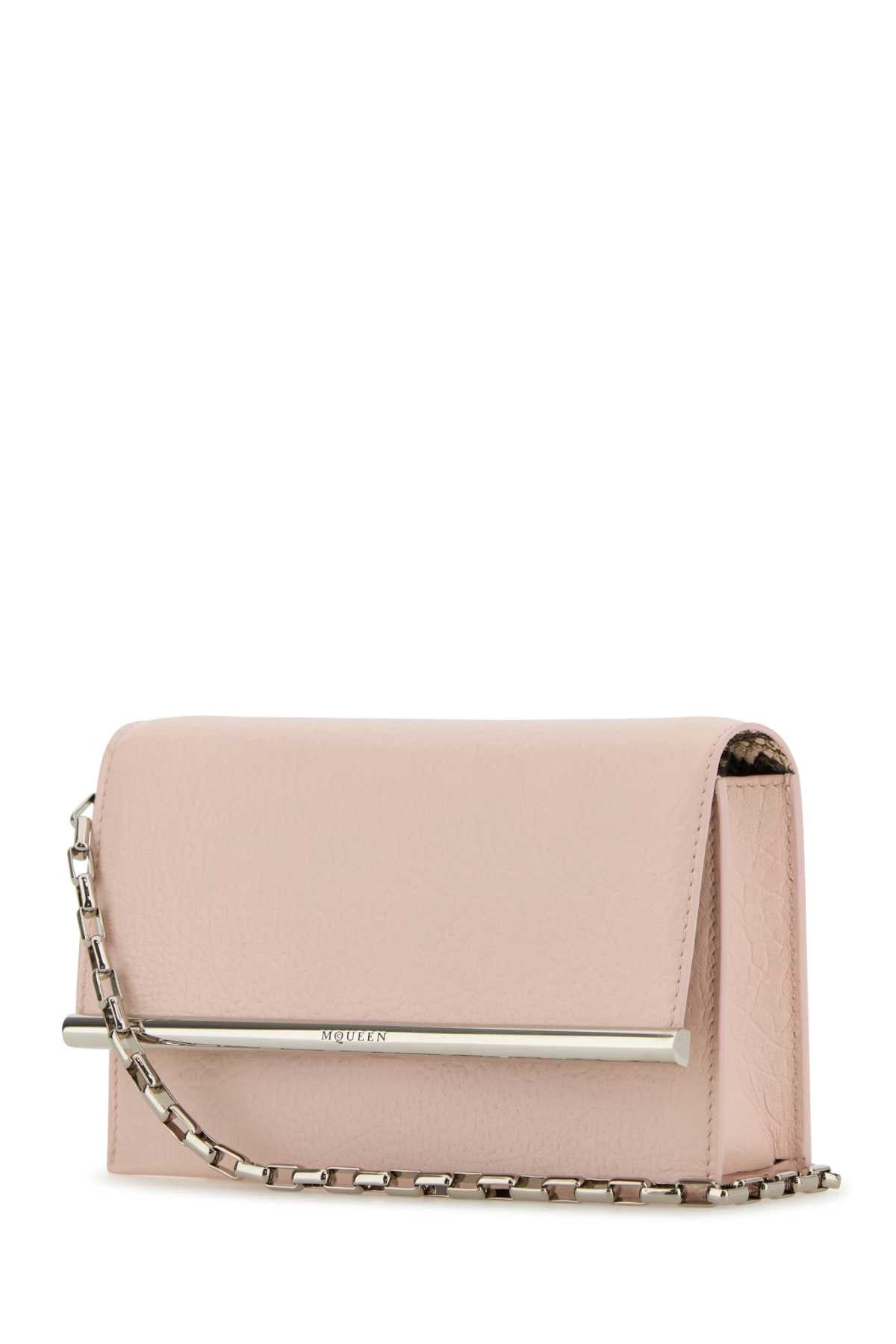 Alexander McQueen Pink Leather Mini Cross-Bar Clutch Size ONE SIZE - 2 Thumbnail