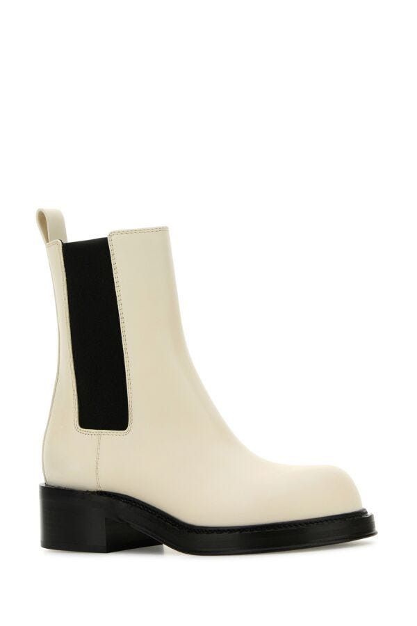 Bottega Veneta Ivory Leather Cliff Ankle Boots Size US 6 / IT 36 - 4 Thumbnail