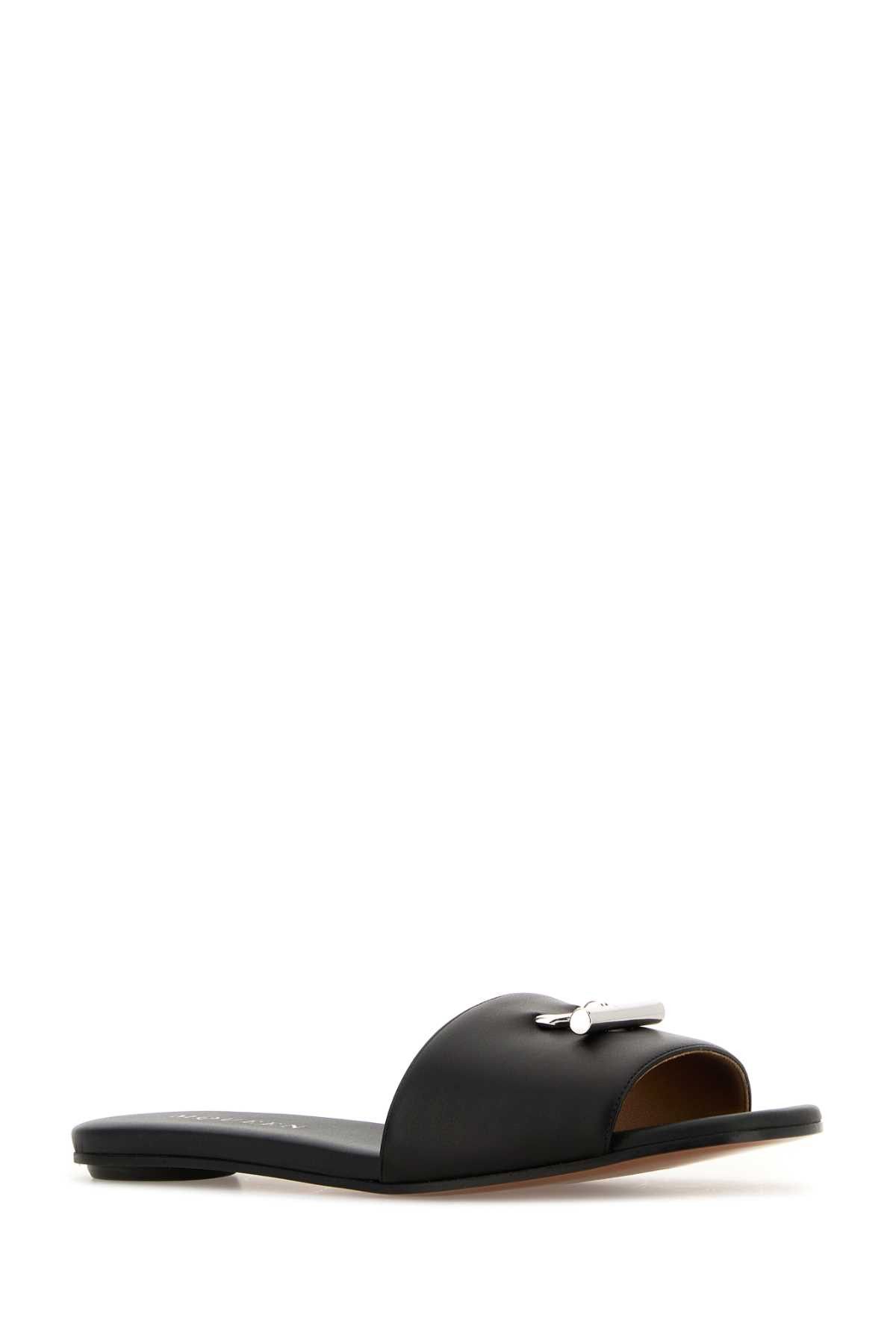Alexander McQueen Black Leather Slippers Size US 6.5 / IT 36.5 - 2 Thumbnail