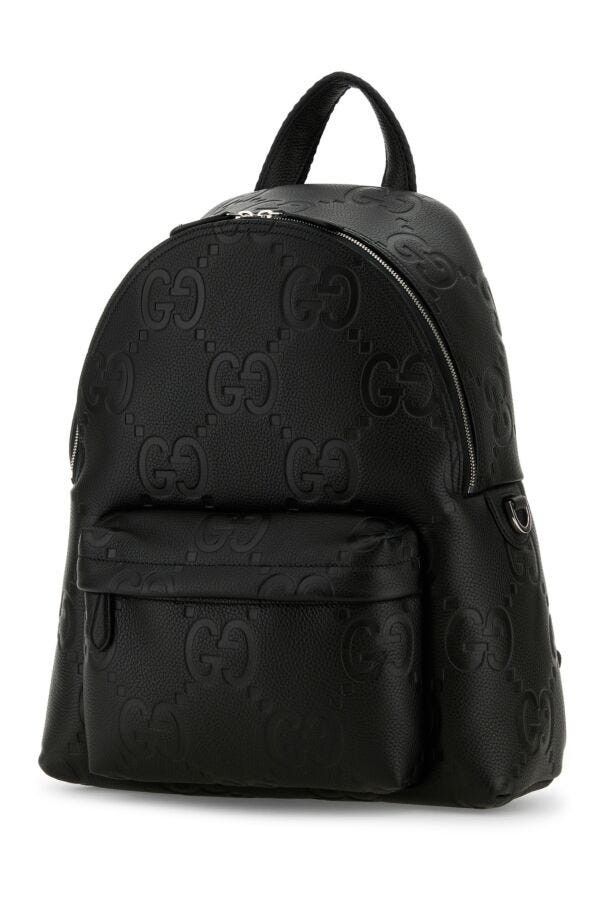 Gucci Black Jumbo Gg Leather Gg Backpack Size ONE SIZE - 4 Thumbnail