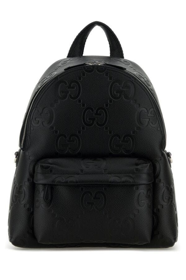 Gucci Black Jumbo Gg Leather Gg Backpack Size ONE SIZE - 3 Thumbnail