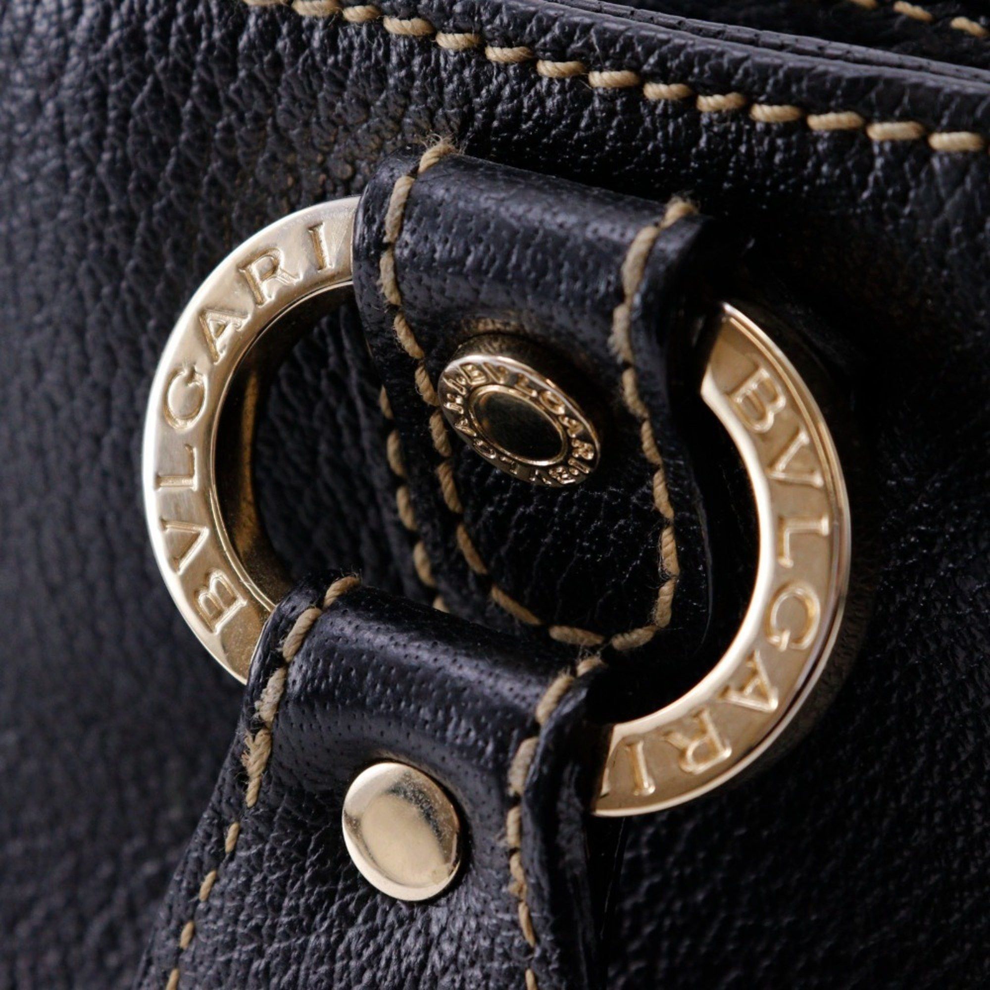 Bvlgari BVLGARI Maxi Rettale Handbag Shoulder Leather Black 2way A5 Double Women's Size ONE SIZE - 14 Thumbnail