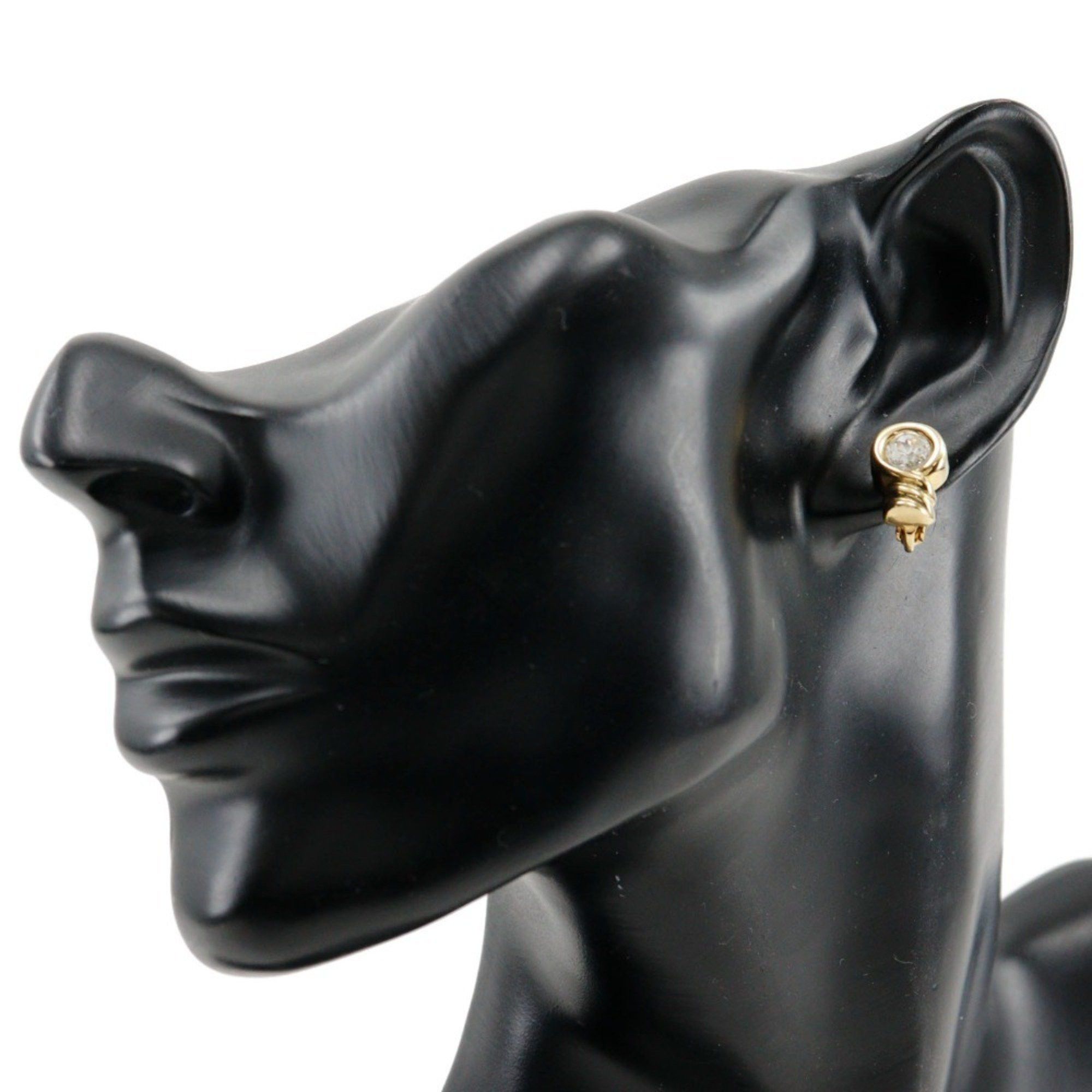Dior Christian Dior Earrings, Gold Plated x Rhinestones, Made in Germany, Approx. 5.4g, Women's Size ONE SIZE - 2 Thumbnail