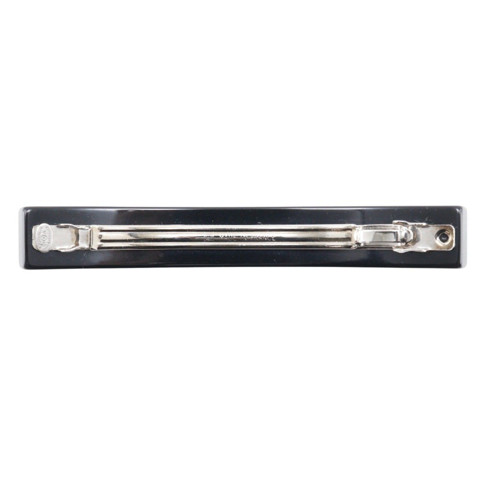 Chanel CHANEL COCO Mark Barrette Heart Plastic x Rhinestone 2004 Black 04A Women's Size ONE SIZE - 2 Thumbnail