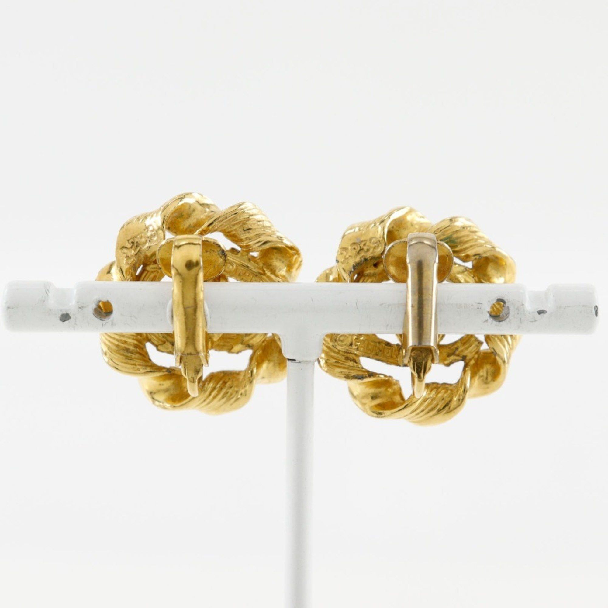 Chanel CHANEL Round Coco Mark Earrings, Gold Plated, 2239, Approx. 9.7g, COCO Mark, Women's Size ONE SIZE - 3 Thumbnail