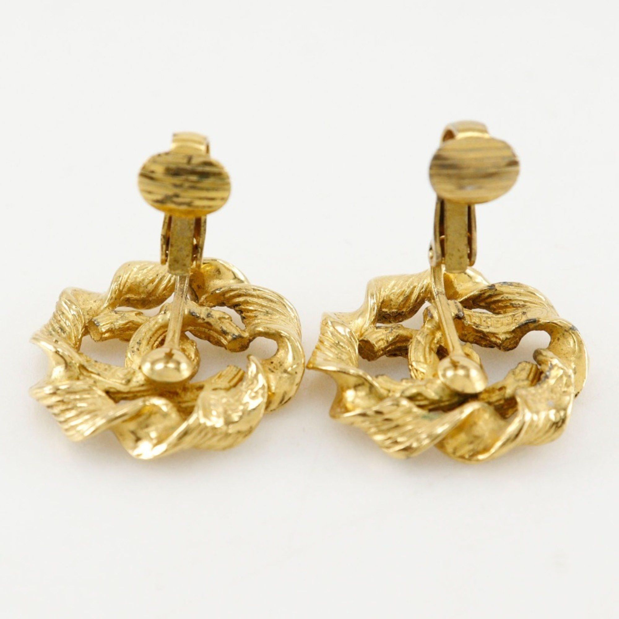 Chanel CHANEL Round Coco Mark Earrings, Gold Plated, 2239, Approx. 9.7g, COCO Mark, Women's Size ONE SIZE - 4 Thumbnail