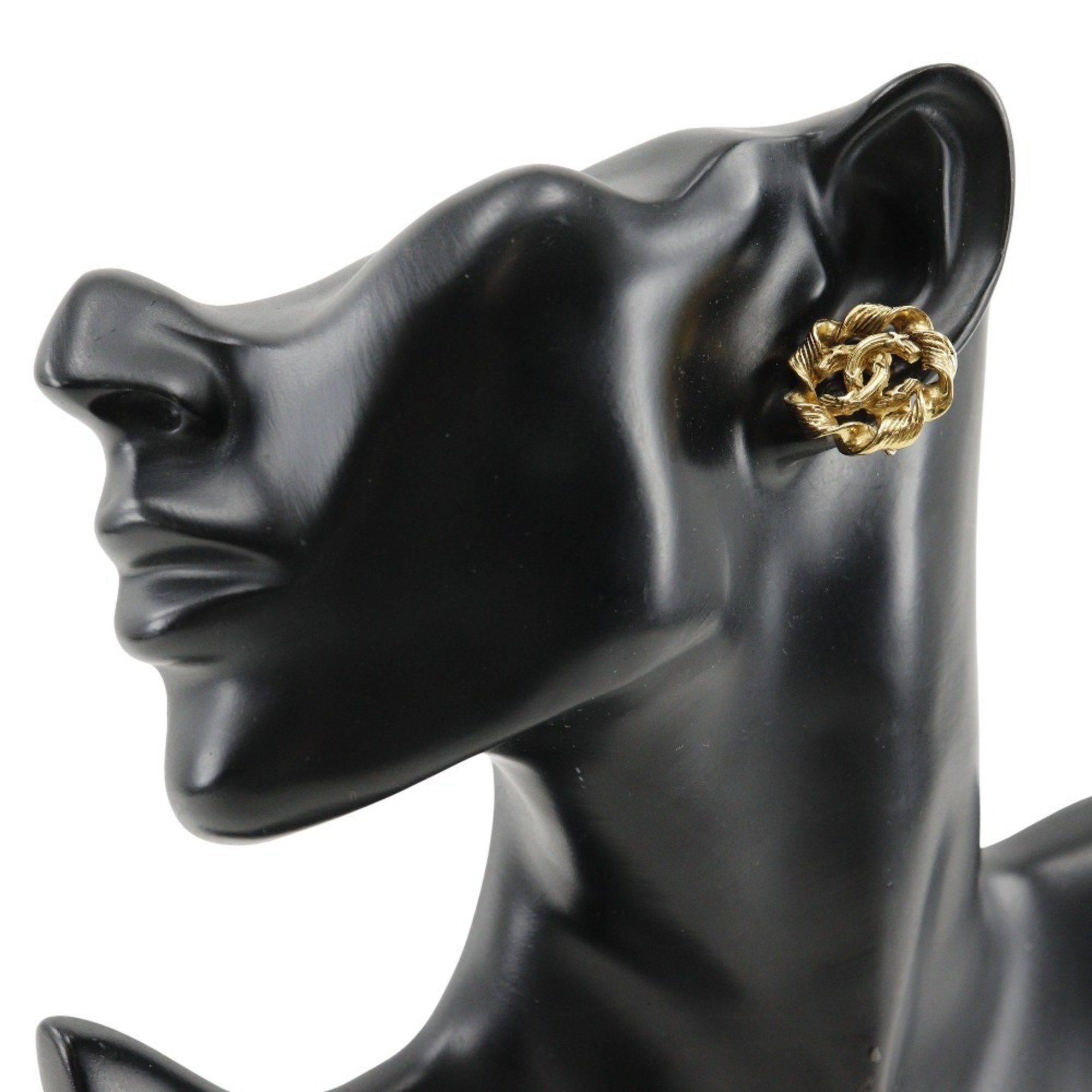 Chanel CHANEL Round Coco Mark Earrings, Gold Plated, 2239, Approx. 9.7g, COCO Mark, Women's Size ONE SIZE - 2 Thumbnail