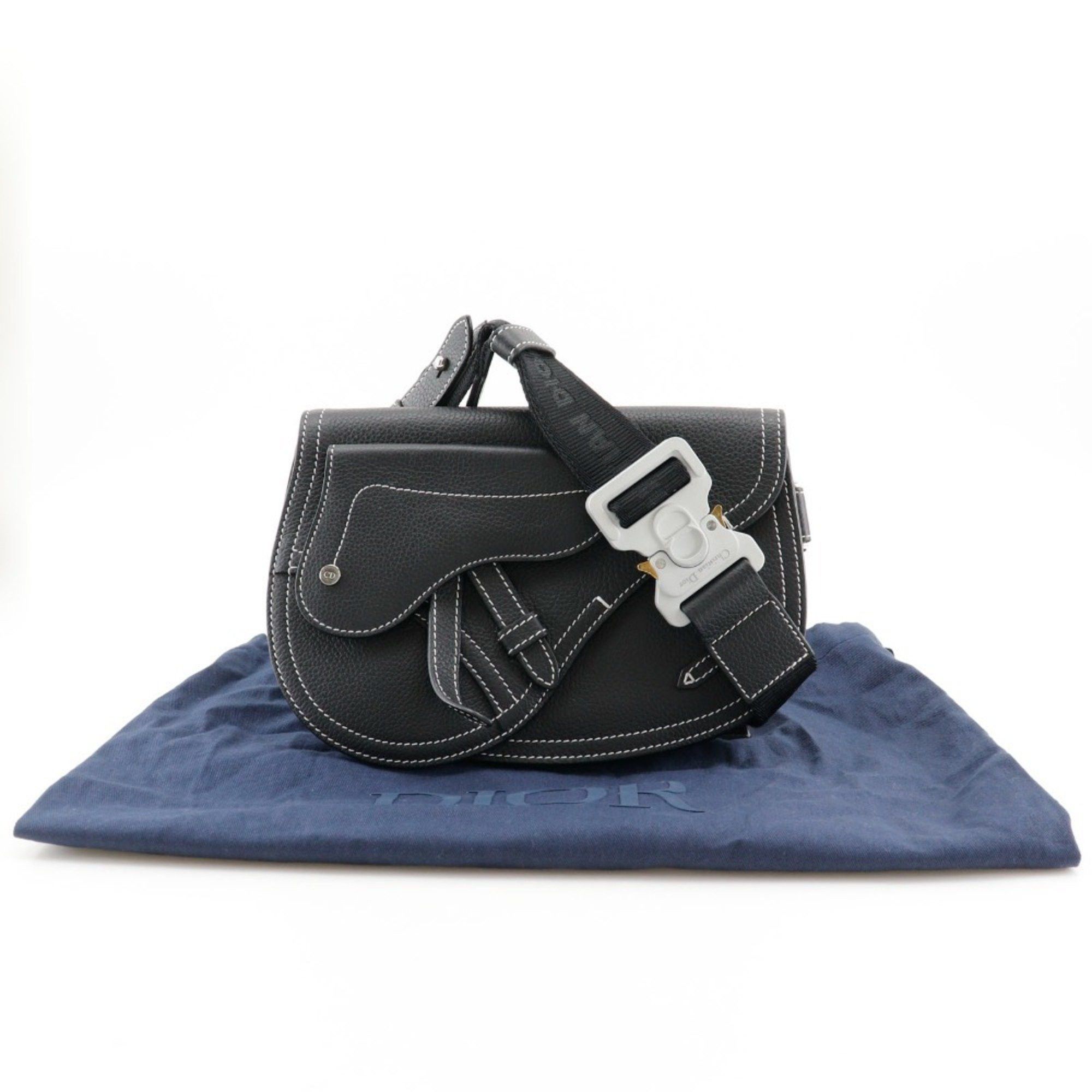 Dior Dior Saddle Body Bag Calf Black Men's Size ONE SIZE - 10 Thumbnail