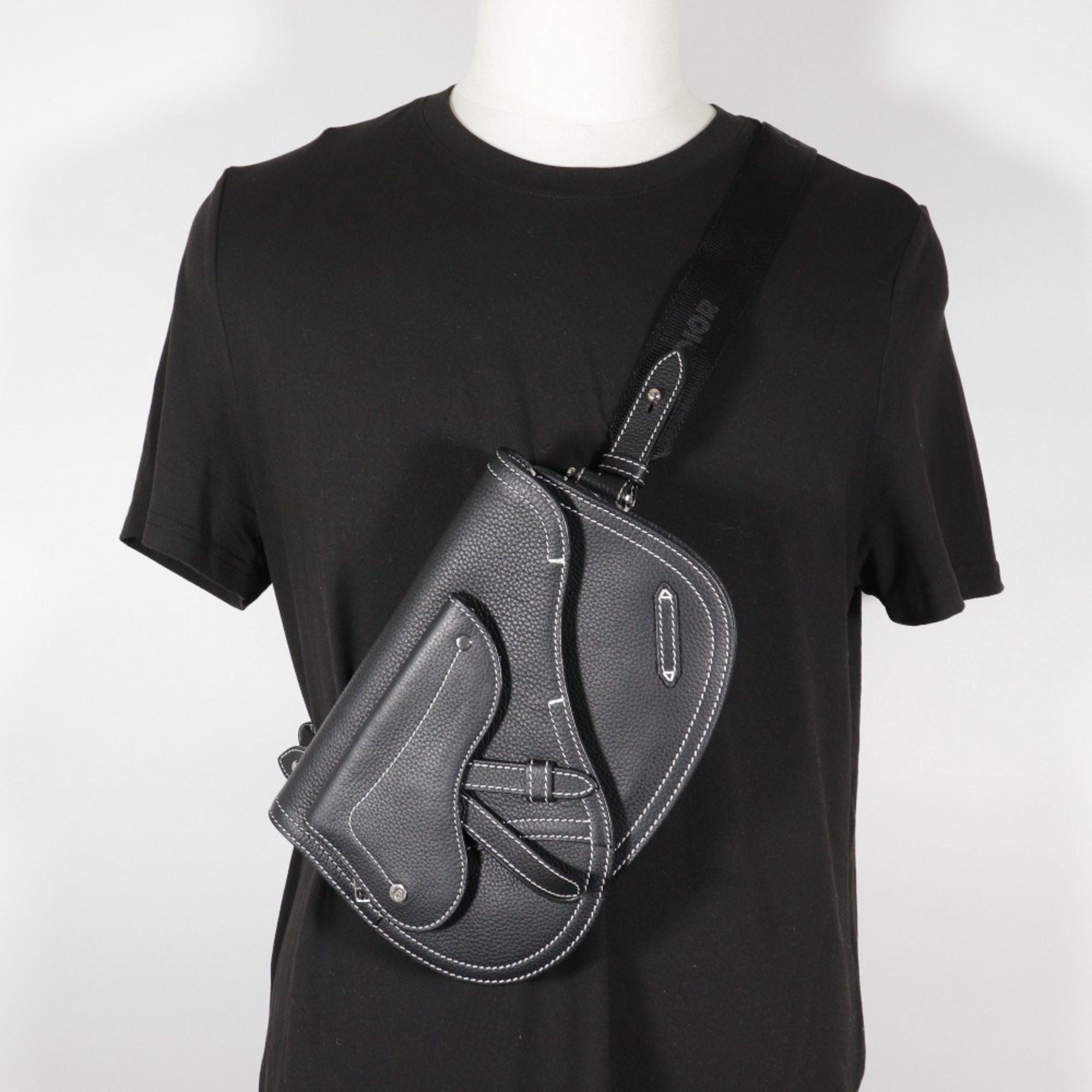 Dior Dior Saddle Body Bag Calf Black Men's Size ONE SIZE - 9 Thumbnail