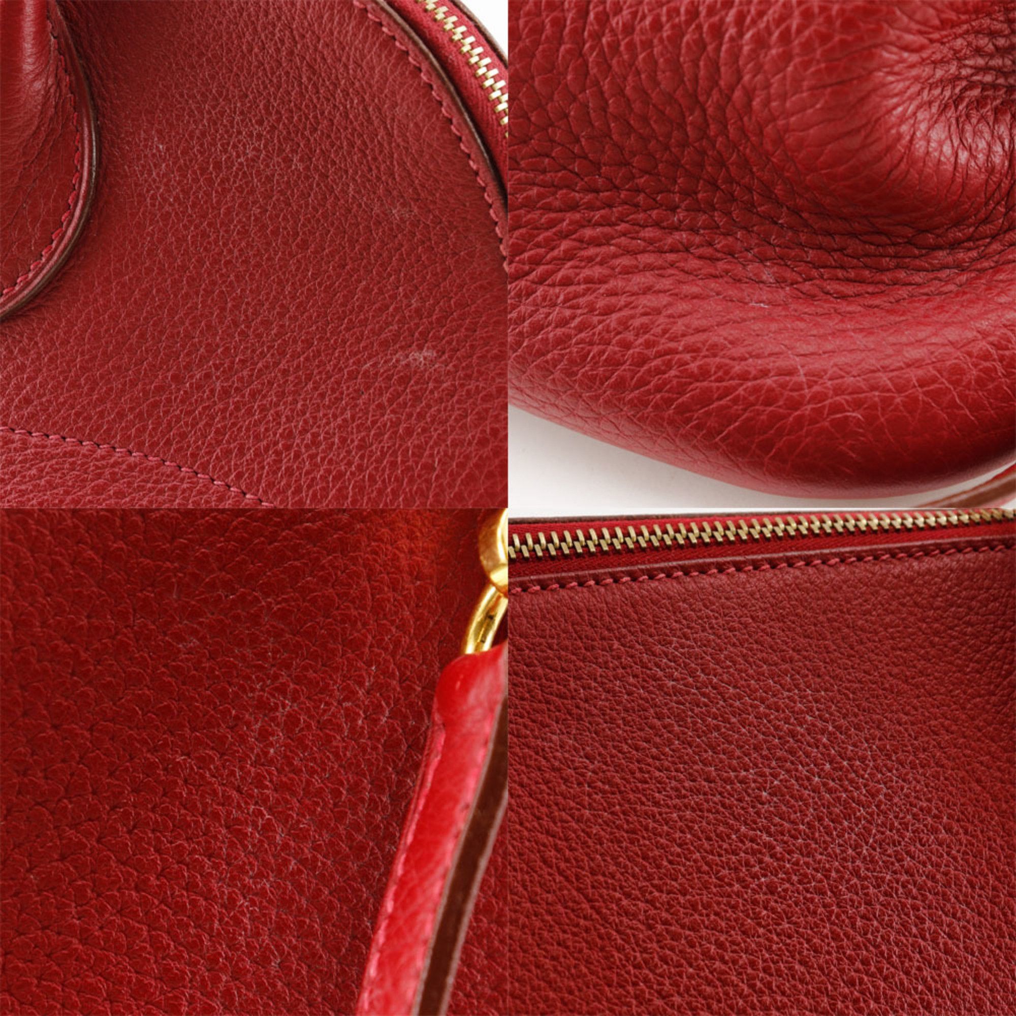 Hermes Hermes Bolide 35 Handbag Shoulder Bag Taurillon Clemence 2003 Red / □G 2way A5 Women's Size ONE SIZE - 6 Thumbnail