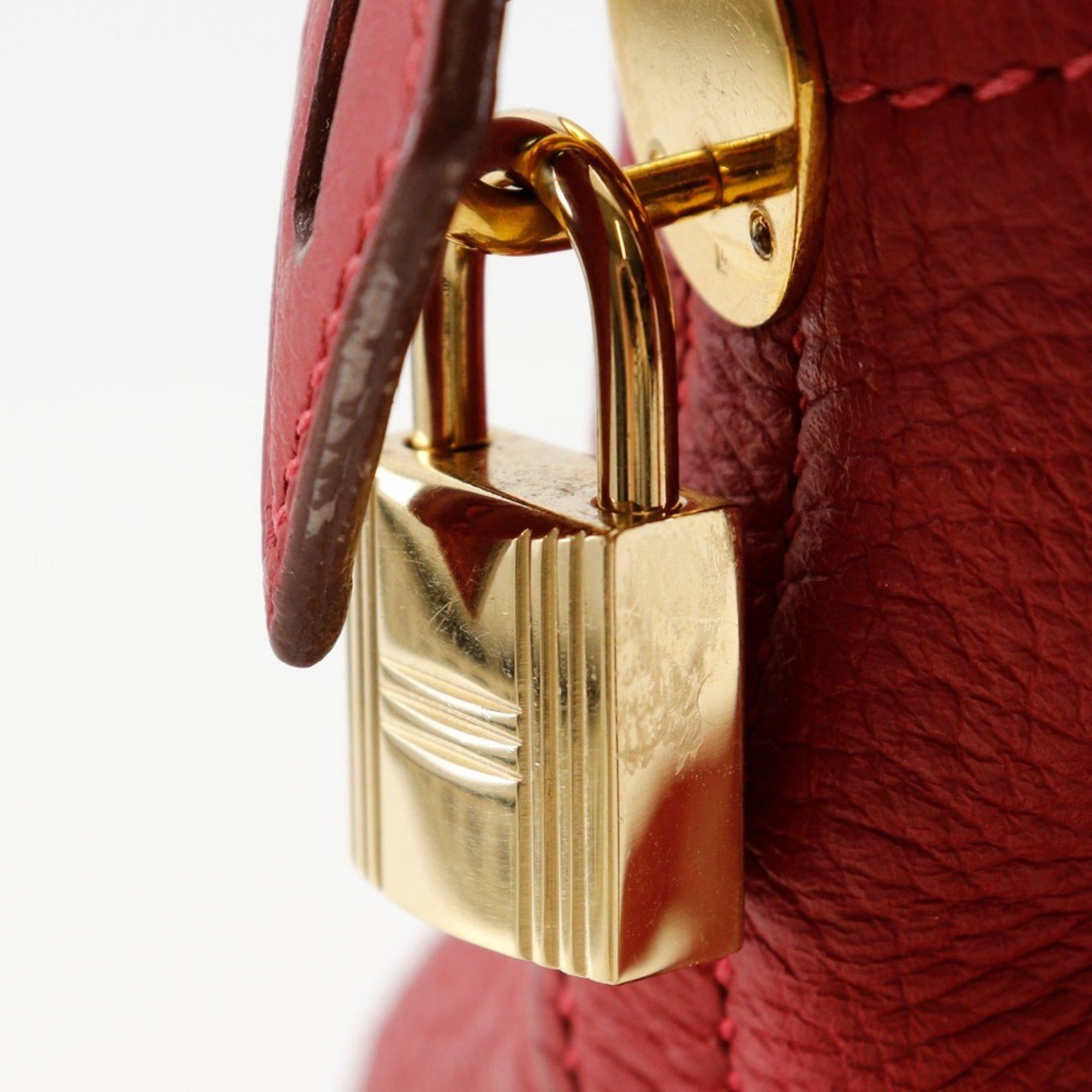 Hermes Hermes Bolide 35 Handbag Shoulder Bag Taurillon Clemence 2003 Red / □G 2way A5 Women's Size ONE SIZE - 14 Thumbnail