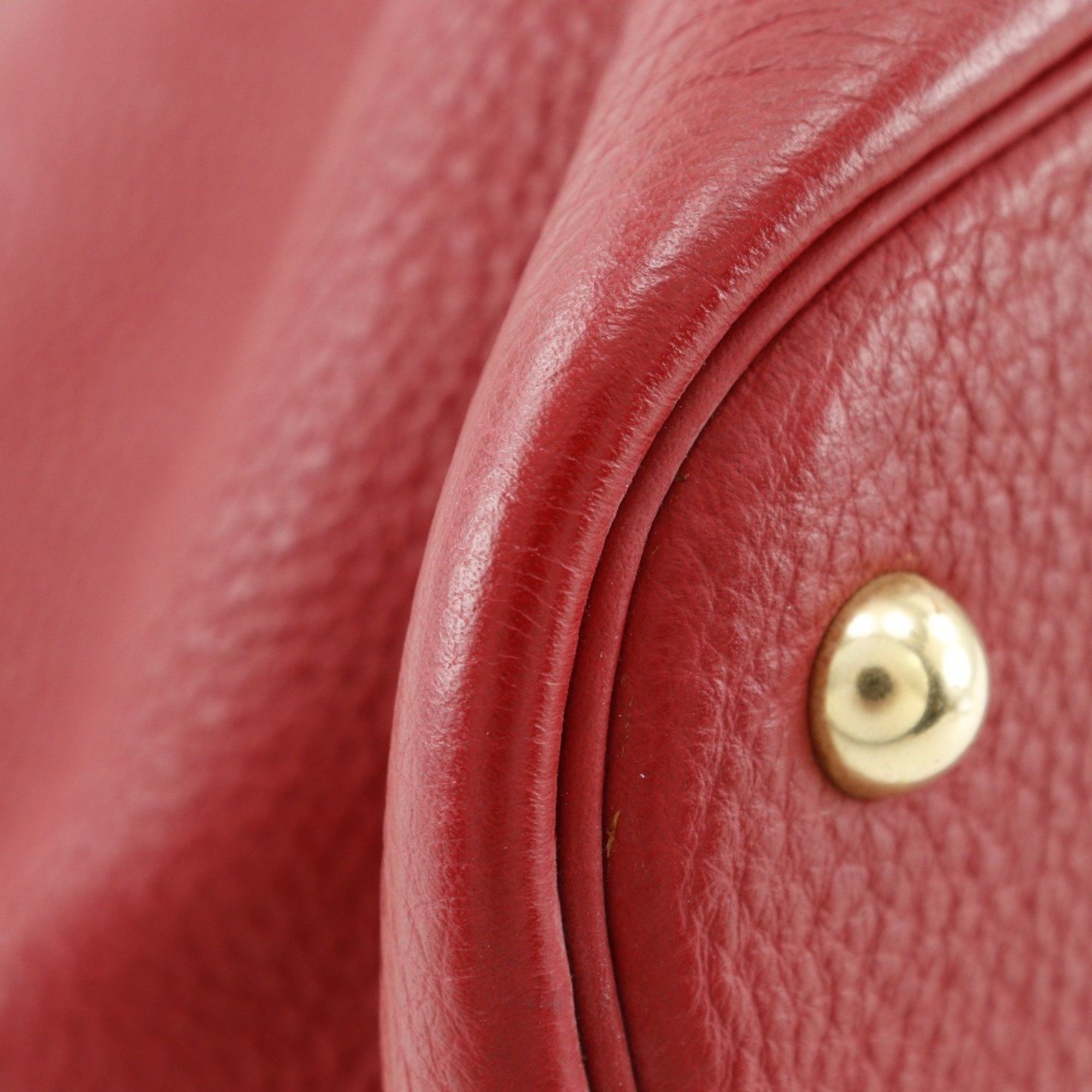 Hermes Hermes Bolide 35 Handbag Shoulder Bag Taurillon Clemence 2003 Red / □G 2way A5 Women's Size ONE SIZE - 4 Thumbnail