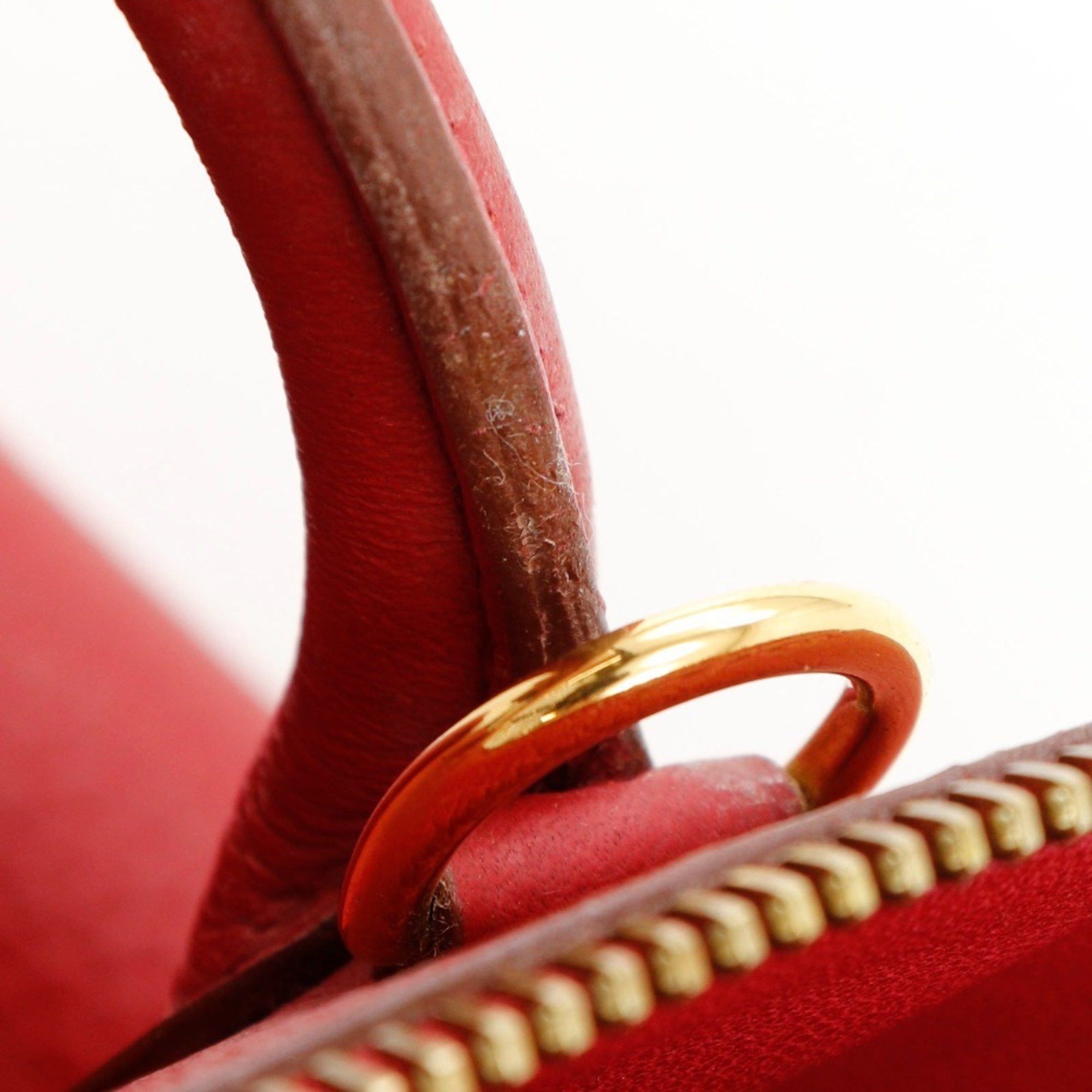 Hermes Hermes Bolide 35 Handbag Shoulder Bag Taurillon Clemence 2003 Red / □G 2way A5 Women's Size ONE SIZE - 11 Thumbnail