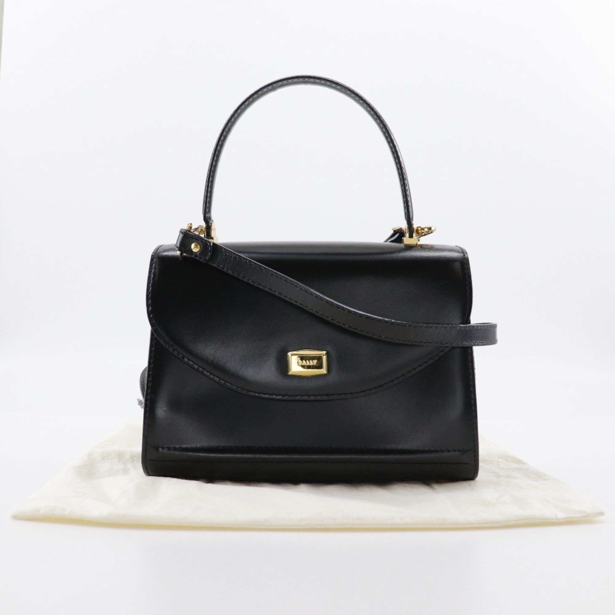 Bally BALLY One-handle handbag shoulder bag calfskin black 2way One handle ladies Size ONE SIZE - 12 Thumbnail
