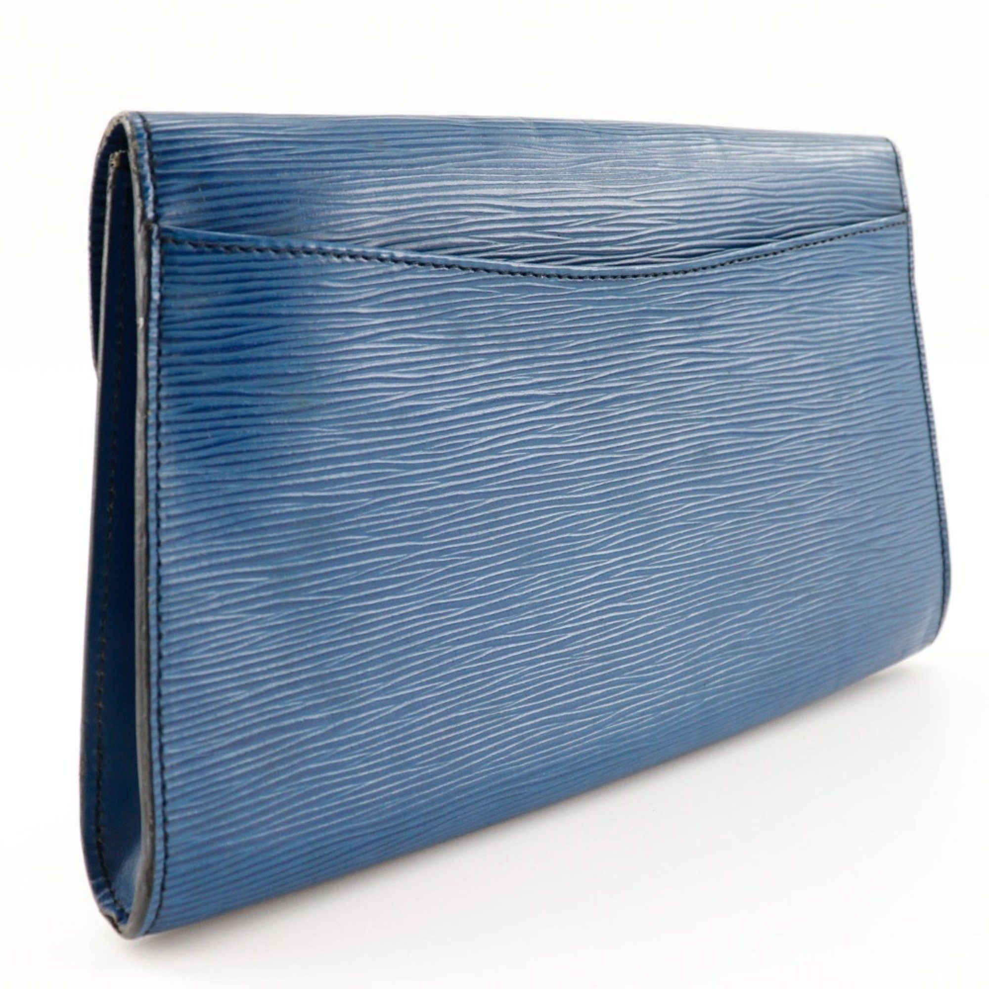 Louis Vuitton Louis Vuitton Art Deco Clutch Bag Second M52635 Epi Leather Toledo Blue 1990 A5 Snap Button Women's Size ONE SIZE - 3 Thumbnail