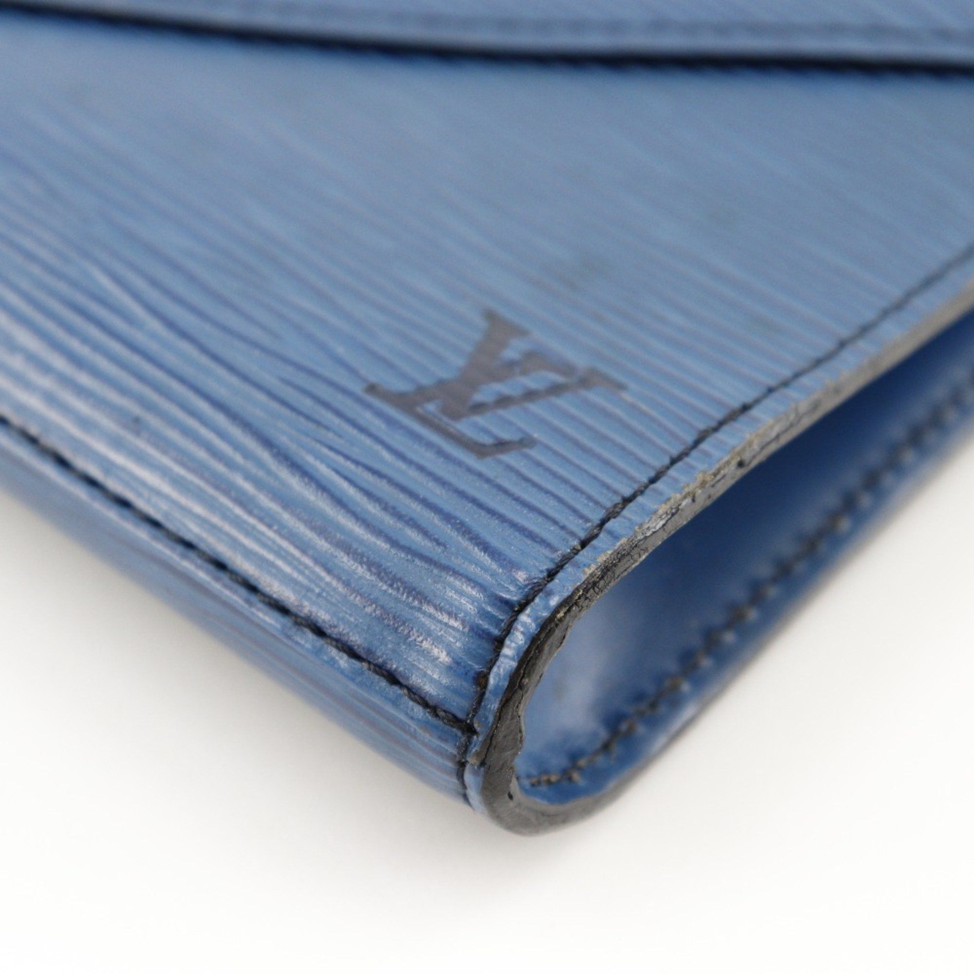 Louis Vuitton Louis Vuitton Art Deco Clutch Bag Second M52635 Epi Leather Toledo Blue 1990 A5 Snap Button Women's Size ONE SIZE - 5 Thumbnail