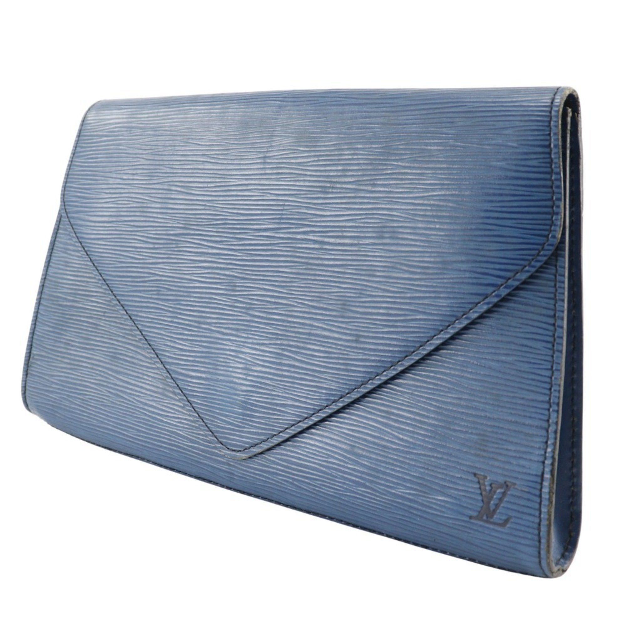 Louis Vuitton Louis Vuitton Art Deco Clutch Bag Second M52635 Epi Leather Toledo Blue 1990 A5 Snap Button Women's Size ONE SIZE - 2 Thumbnail