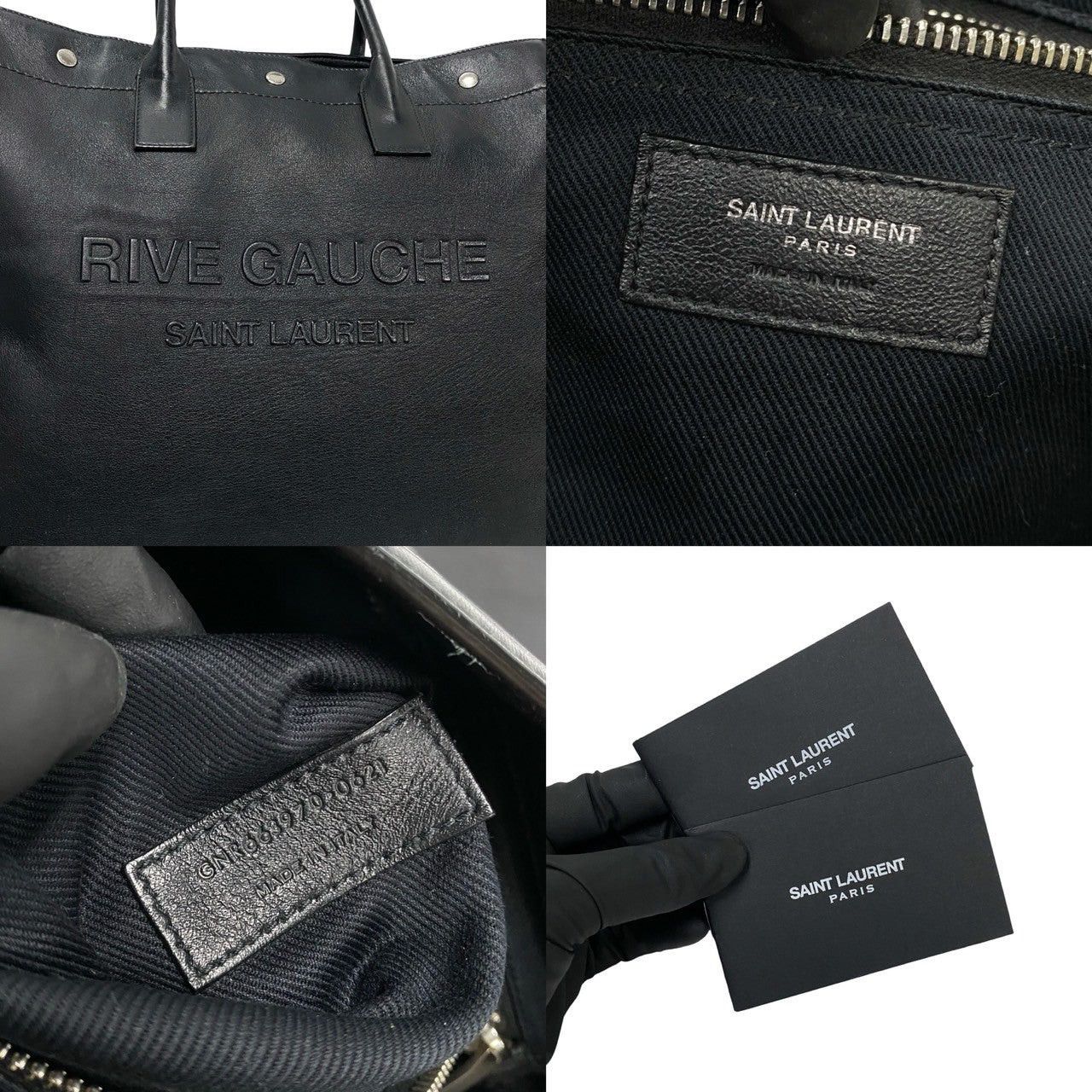 Yves Saint Laurent Yves Saint Laurent Tote Bag Black Leather Size ONE SIZE - 3 Thumbnail
