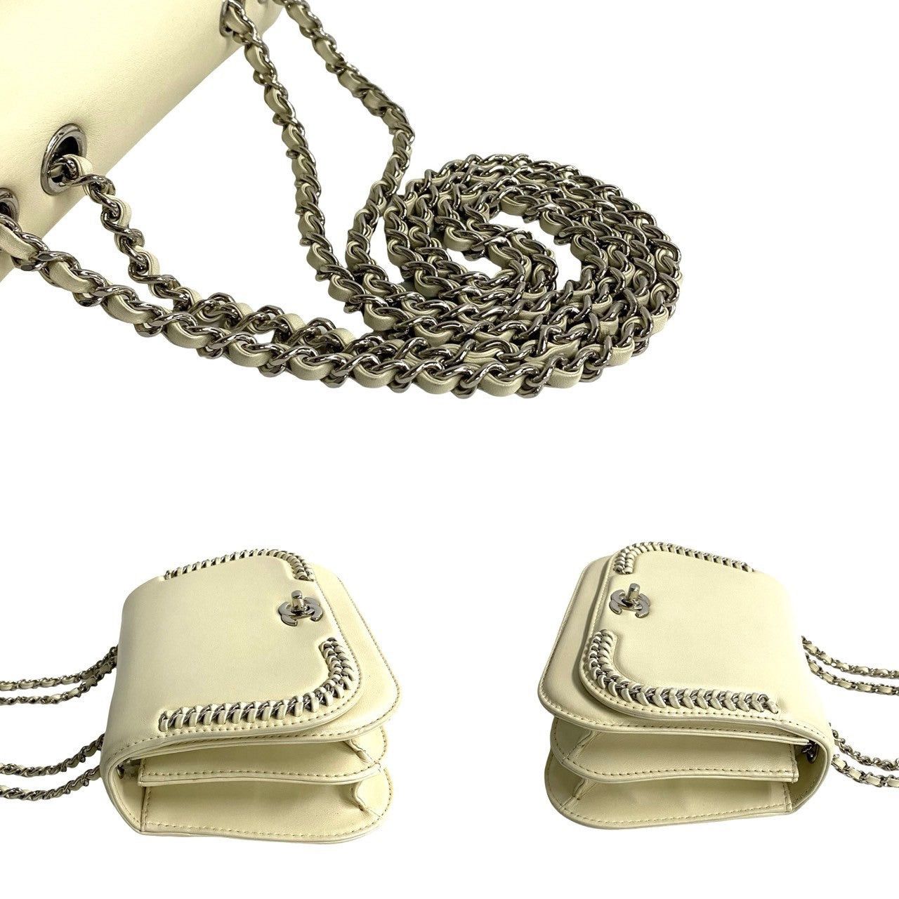 Chanel Chanel Shoulder Bag White Leather Size ONE SIZE - 5 Thumbnail