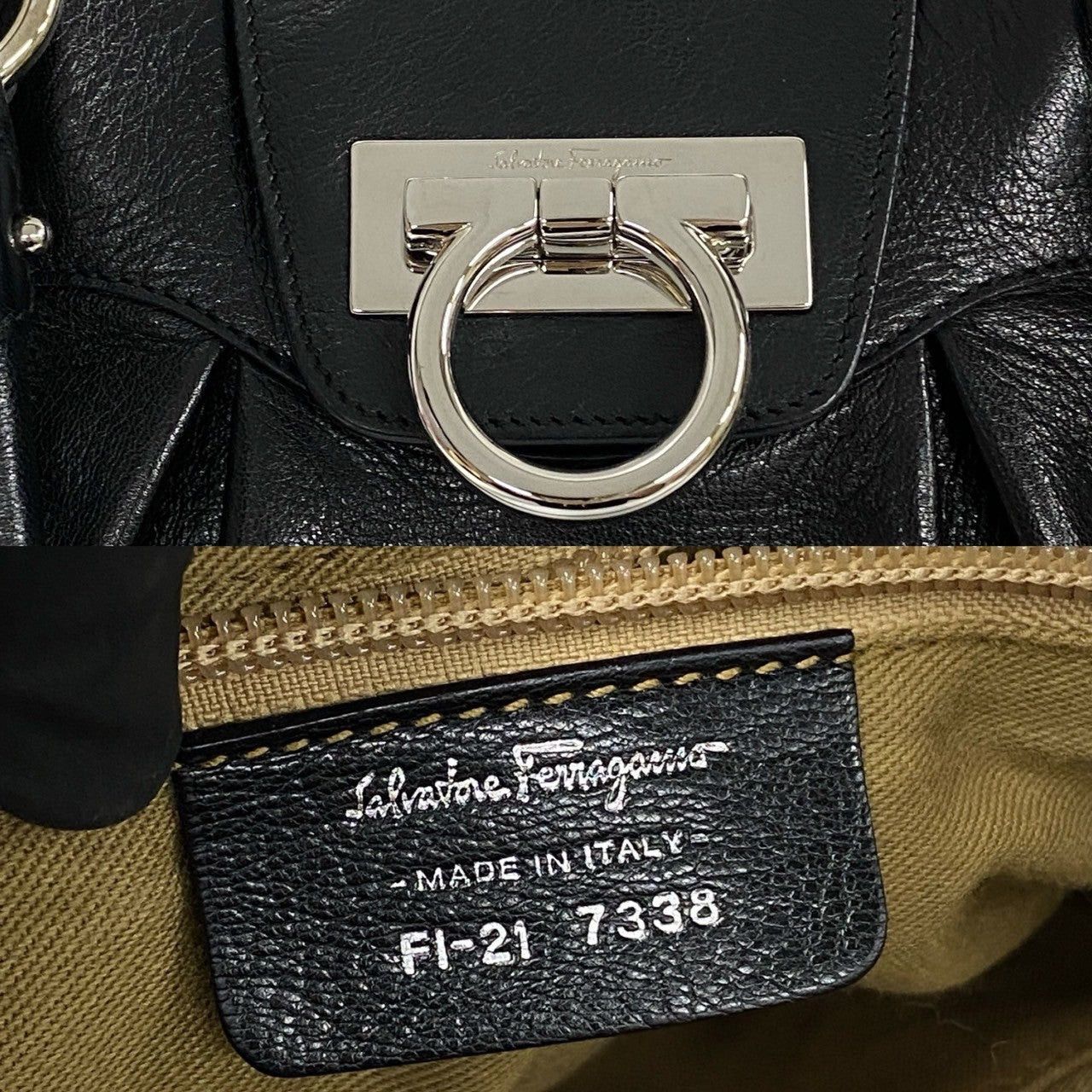 Salvatore Ferragamo Salvatore Ferragamo Tote Bag Black Leather Size ONE SIZE - 3 Thumbnail