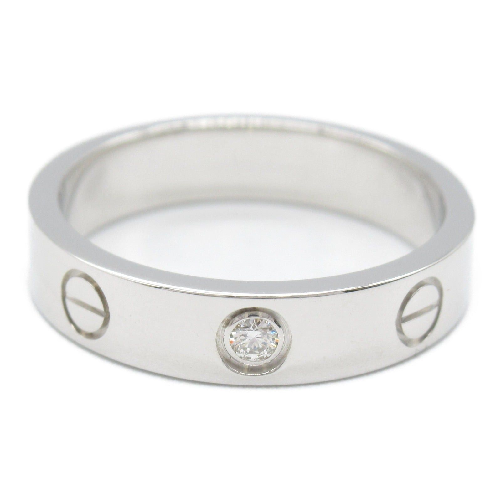 Cartier Cartier Mini Love Ring K18Wg (White Gold) Diamond Silver Size ONE SIZE - 2 Thumbnail