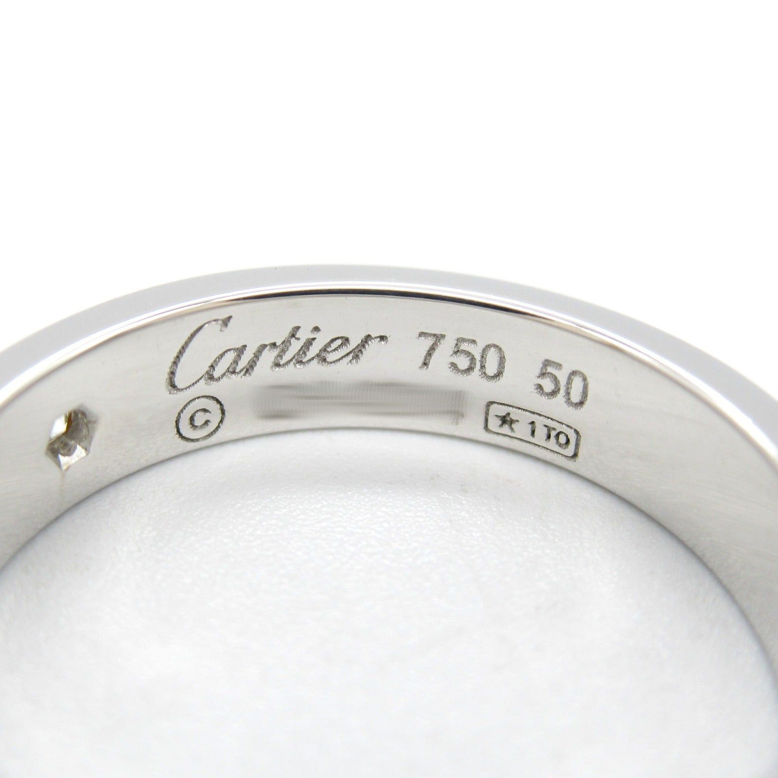 Cartier Cartier Mini Love Ring K18Wg (White Gold) Diamond Silver Size ONE SIZE - 4 Thumbnail
