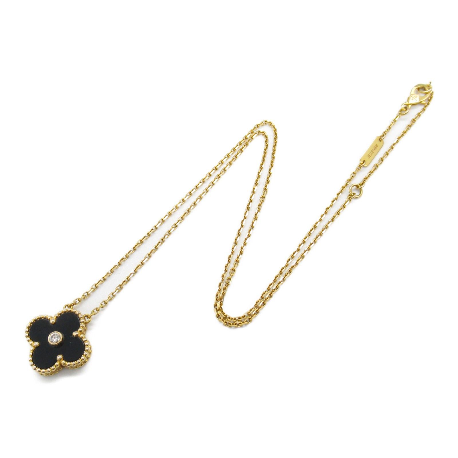 Van Cleef & Arpels Van Cleef Arpels Alhambra Necklace K18 (Yellow Gold) Diamond Onyx Black Clear Size ONE SIZE - 3 Thumbnail