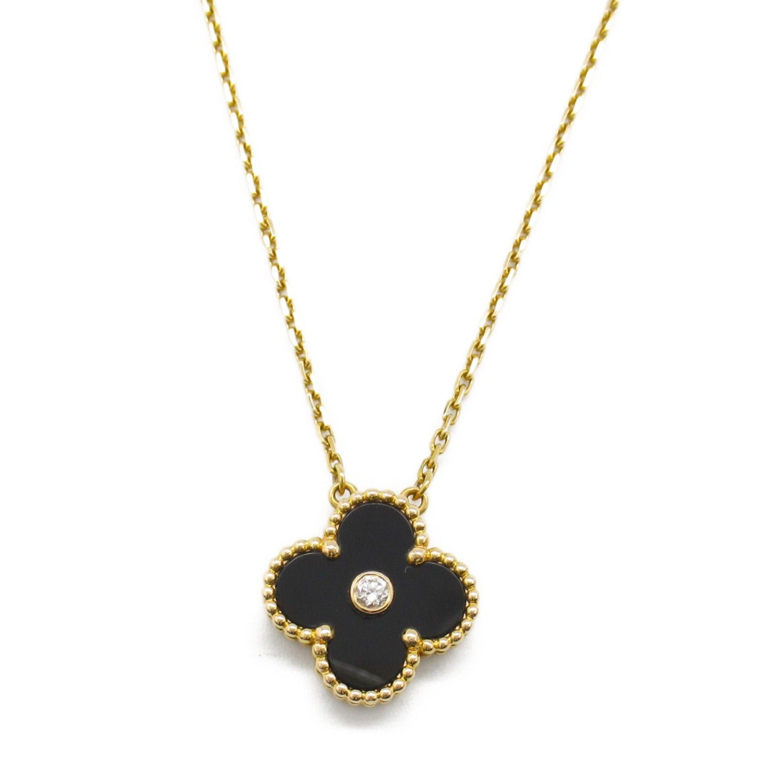 Van Cleef & Arpels Van Cleef Arpels Alhambra Necklace K18 (Yellow Gold) Diamond Onyx Black Clear Size ONE SIZE - 2 Thumbnail