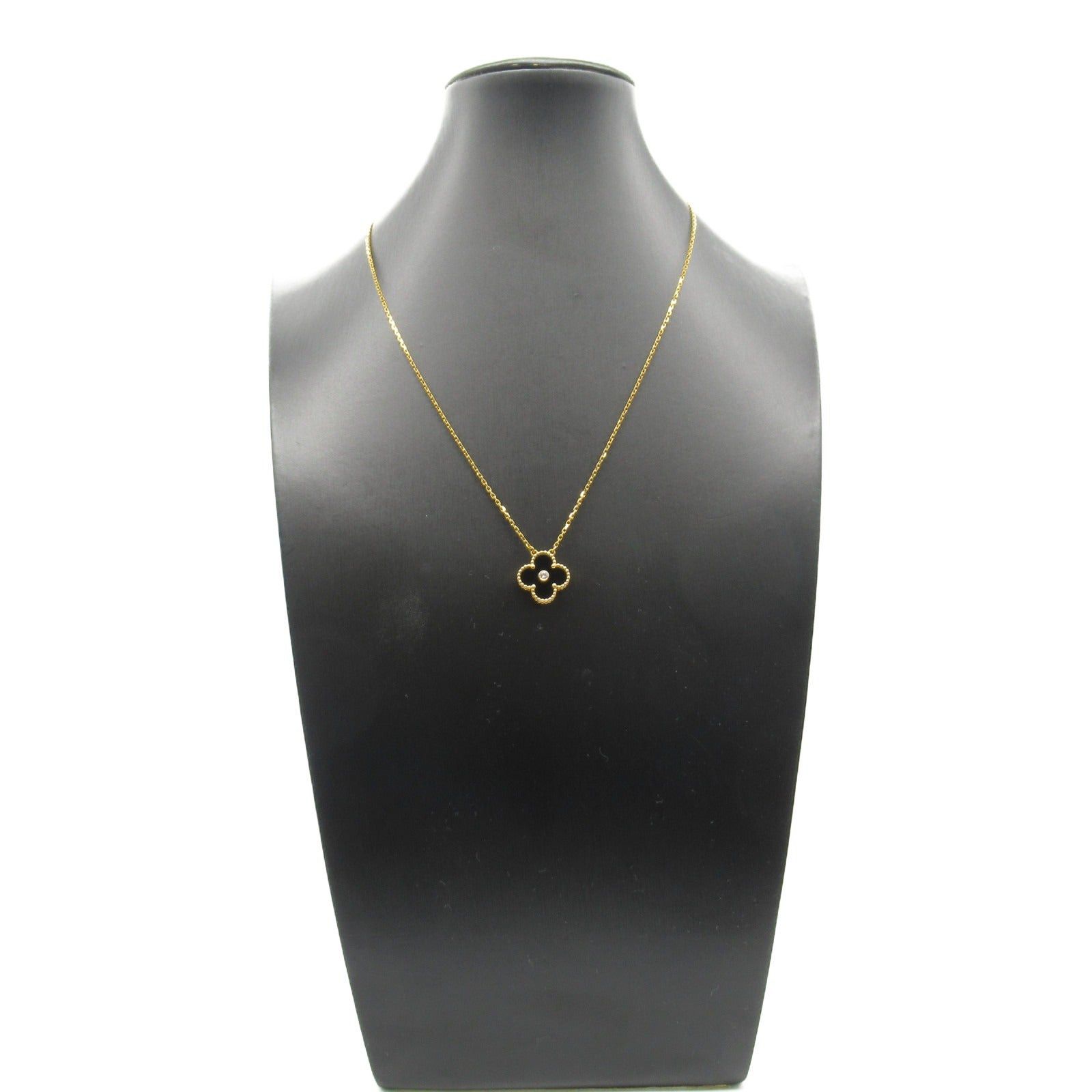 Van Cleef & Arpels Van Cleef Arpels Alhambra Necklace K18 (Yellow Gold) Diamond Onyx Black Clear Size ONE SIZE - 8 Thumbnail