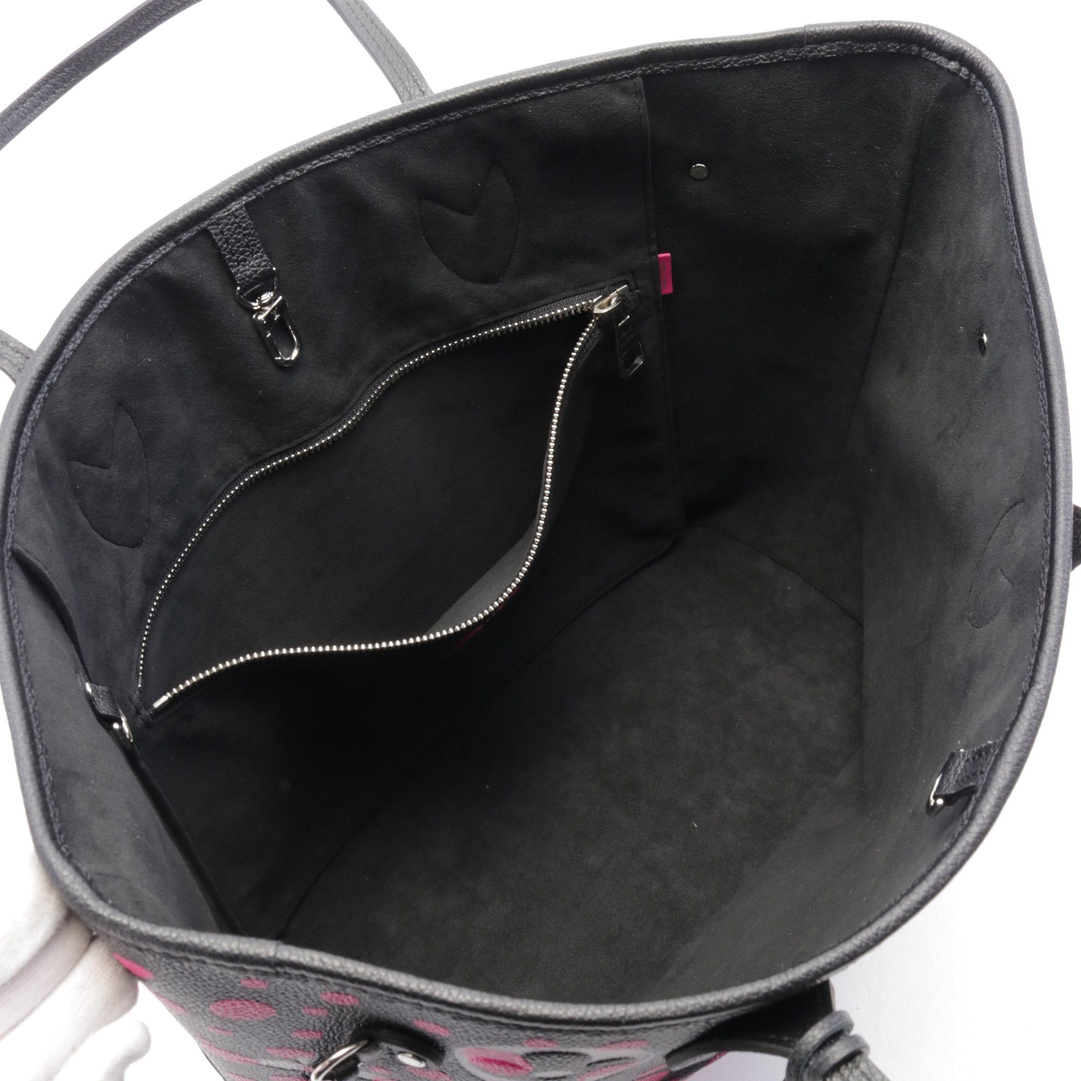 Louis Vuitton Louis Vuitton Louis Vuitton * Yayoi Kusama Neverfull Mm Monogram Empreinte Fuchsia Shoulder Bag Tote Leather Black Size ONE SIZE - 3 Thumbnail