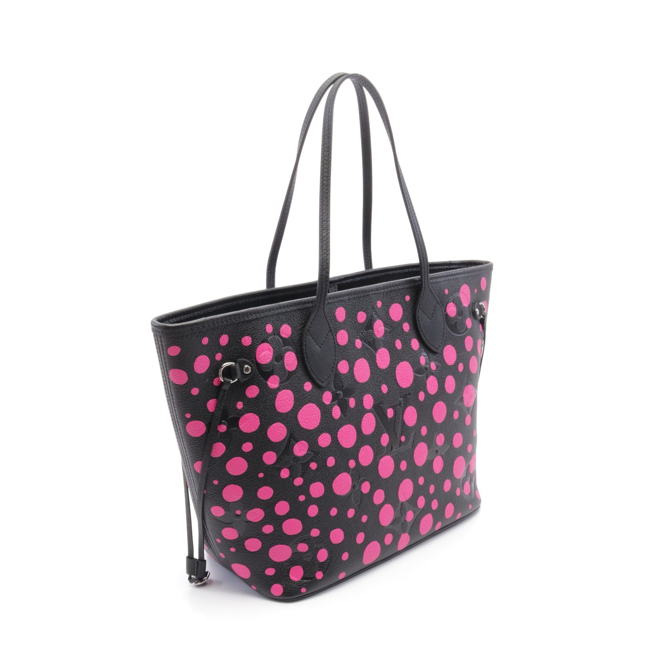 Louis Vuitton Louis Vuitton Louis Vuitton * Yayoi Kusama Neverfull Mm Monogram Empreinte Fuchsia Shoulder Bag Tote Leather Black Size ONE SIZE - 2 Thumbnail