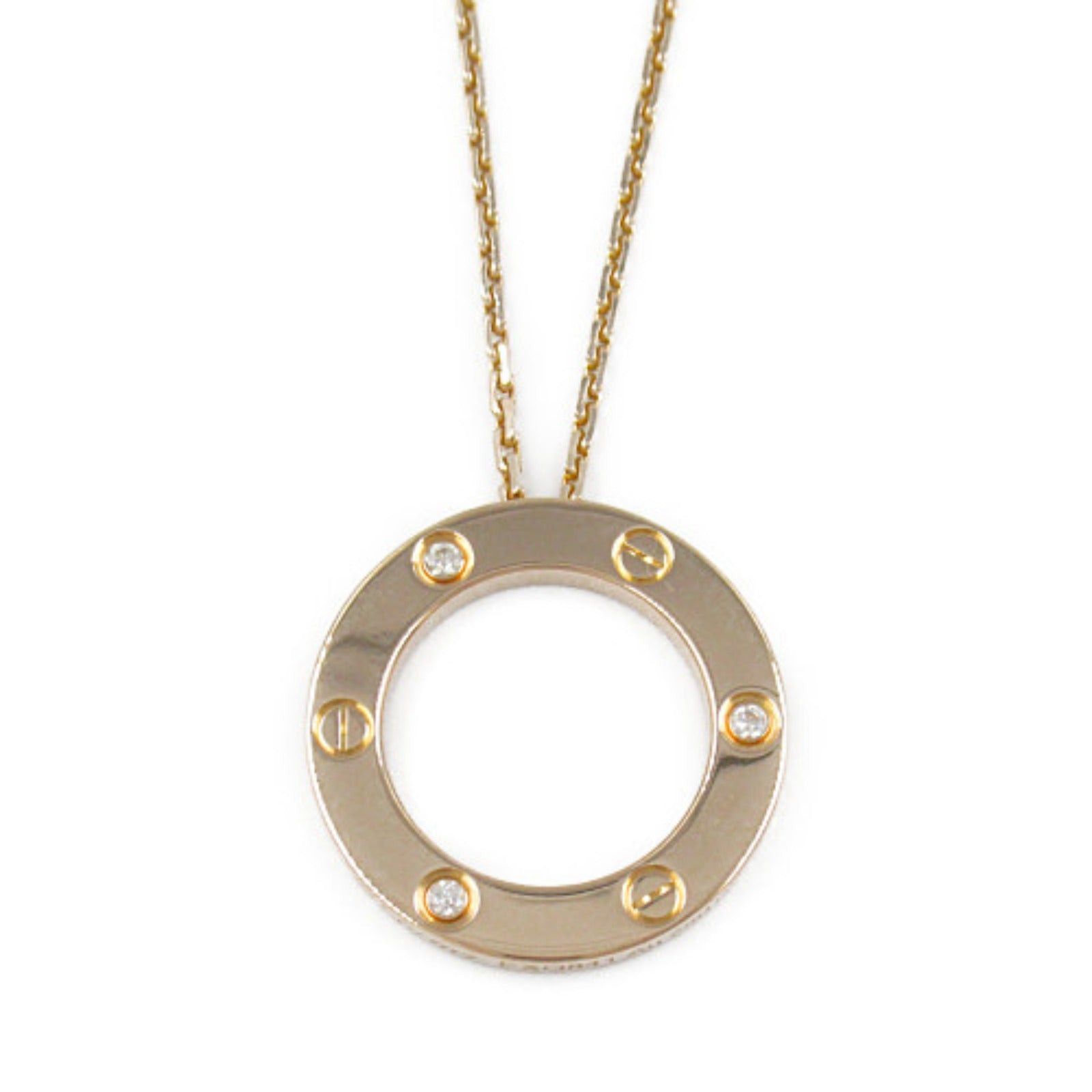 Cartier Cartier Love Circle 3P Diamond Necklace K18Pg (Pink Gold) Clear Size ONE SIZE - 2 Thumbnail