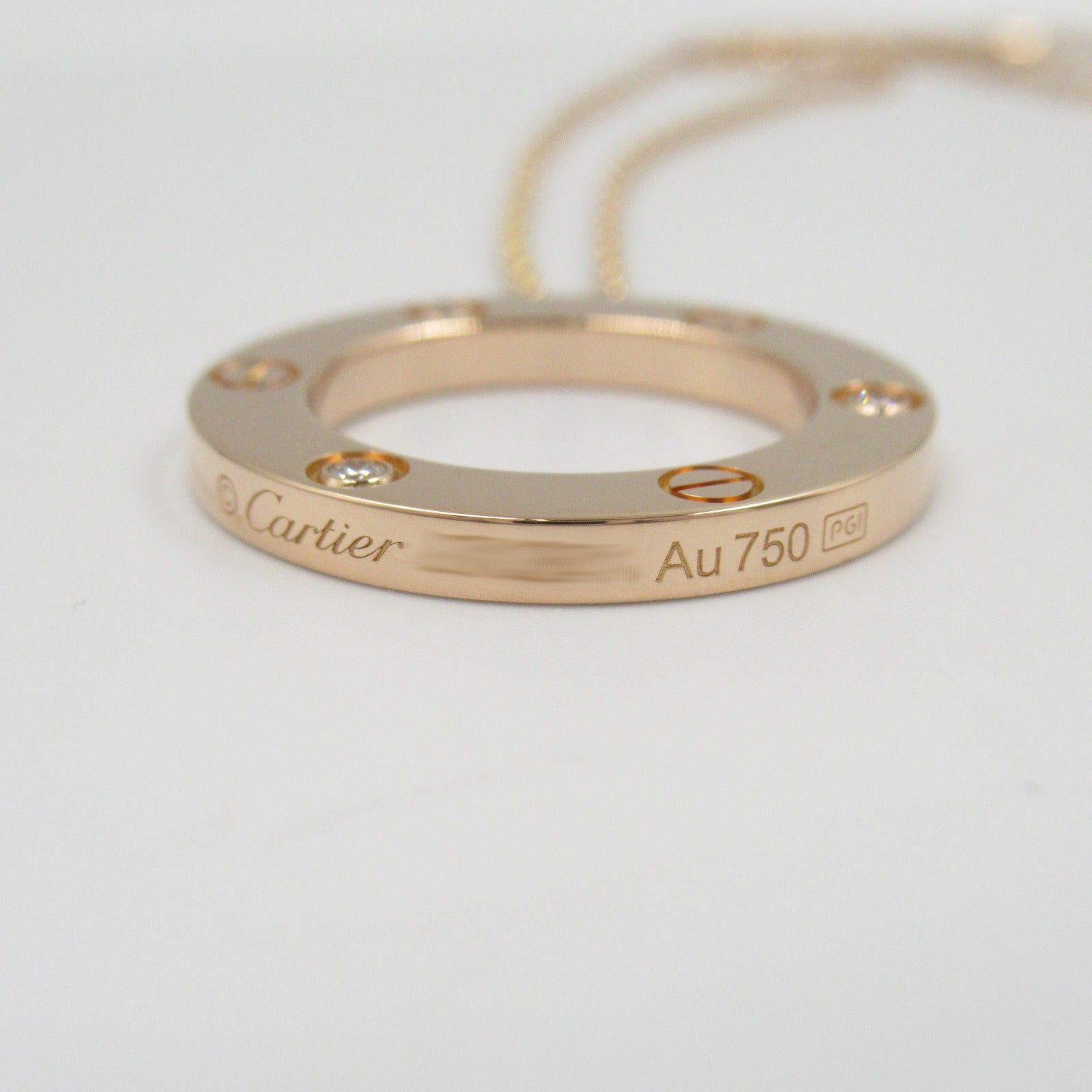 Cartier Cartier Love Circle 3P Diamond Necklace K18Pg (Pink Gold) Clear Size ONE SIZE - 4 Thumbnail