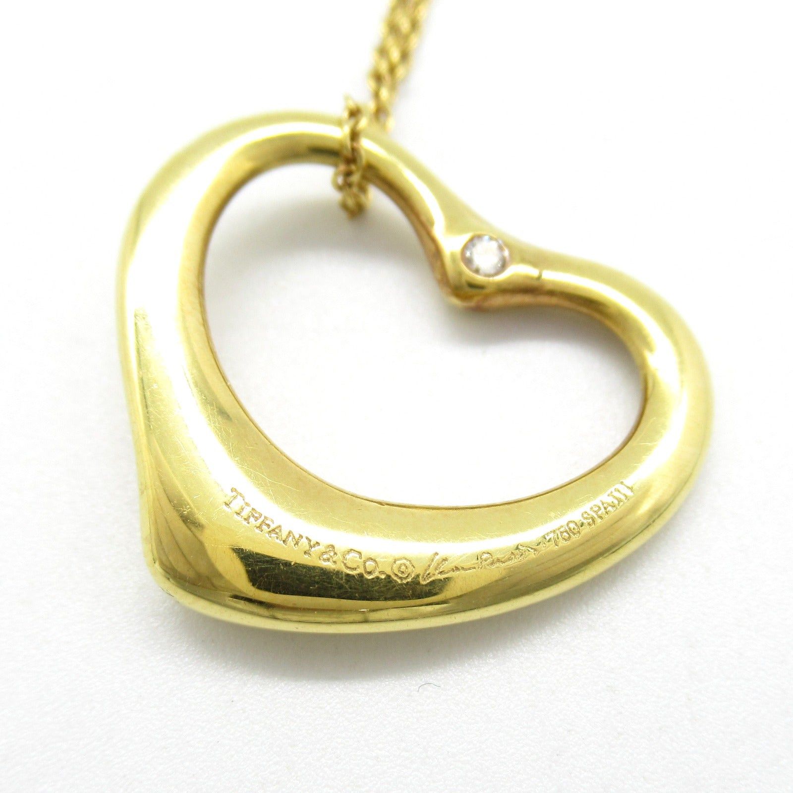 Tiffany & Co. Tiffany Co Open Heart Diamond Necklace K18 (Yellow Gold) Clear Size ONE SIZE - 6 Thumbnail
