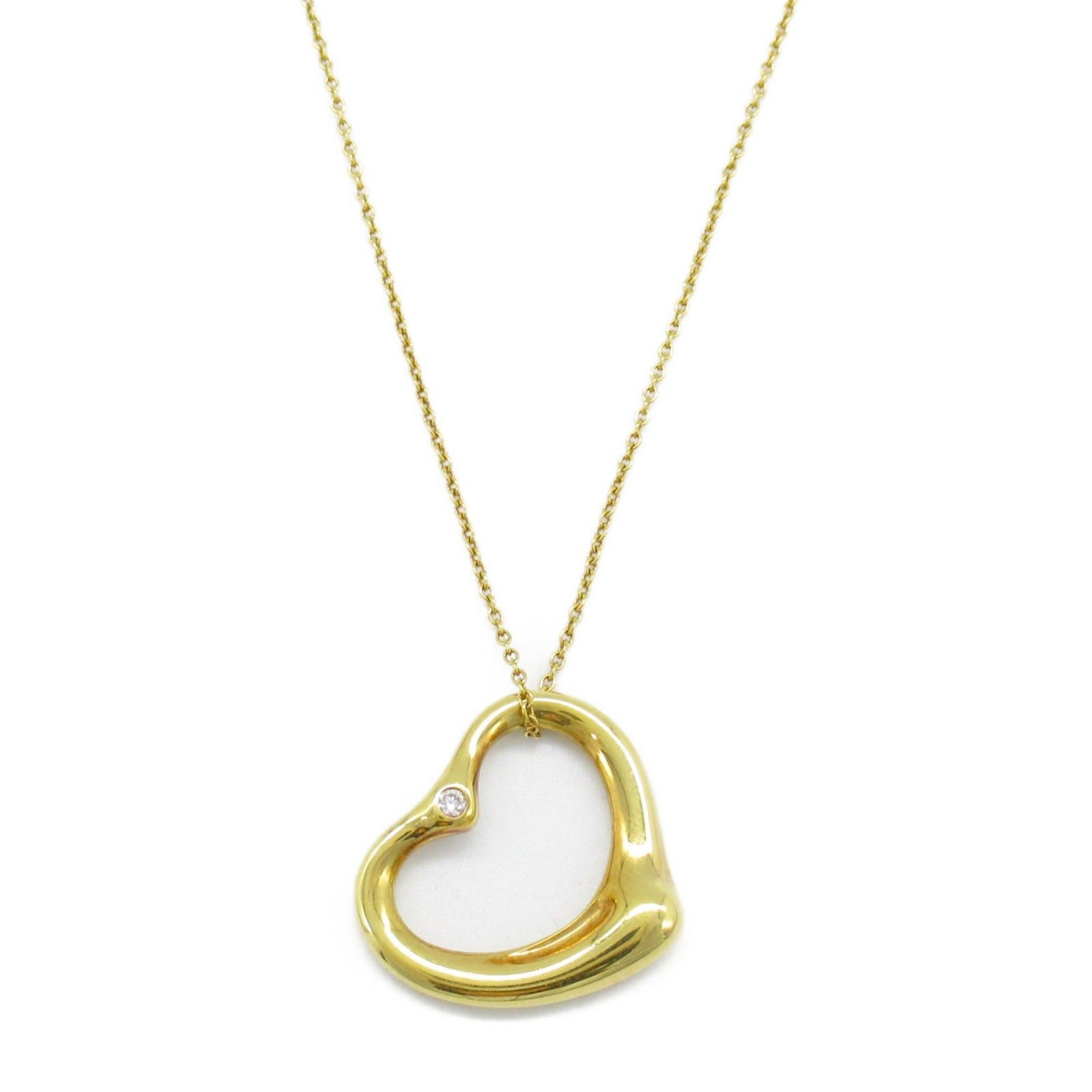Tiffany & Co. Tiffany Co Open Heart Diamond Necklace K18 (Yellow Gold) Clear Size ONE SIZE - 2 Thumbnail